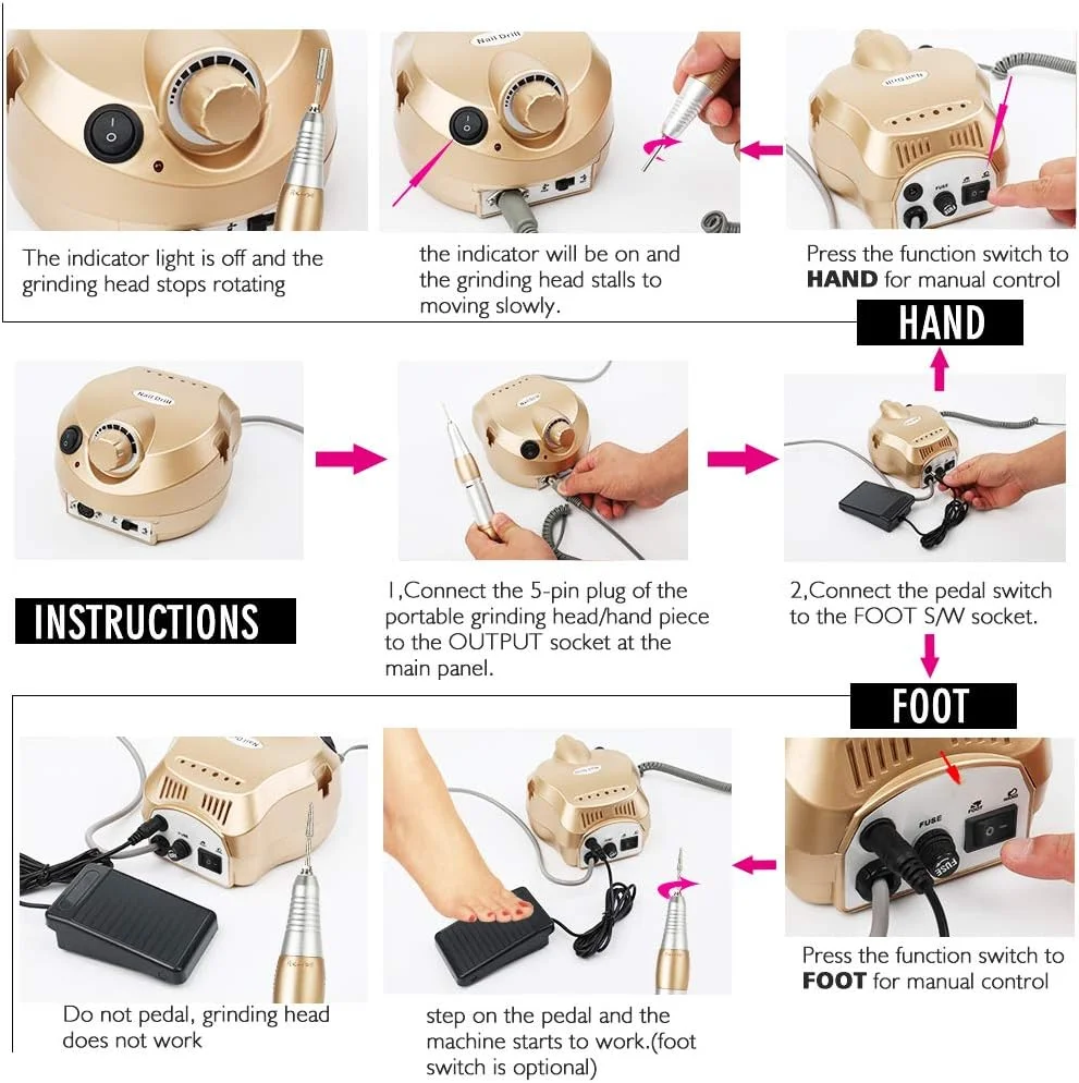 دستگاه سوهان برقی حرفه ای ناخن Anself، کیت مانیکور و ابزار سالن ناخن