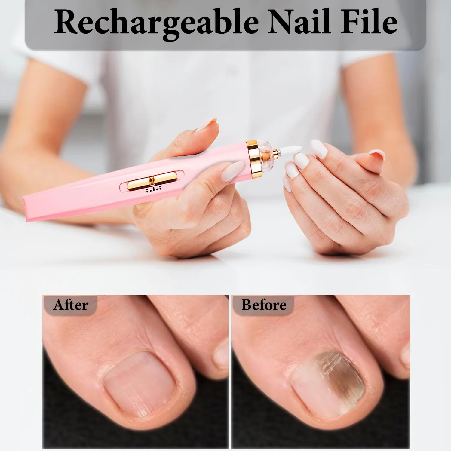 دستگاه سوهان ناخن حرفه ای - 5 در 1 قابل شارژ با لوازم جانبی مانیکور و پدیکور - کیت سوهان برقی ناخن برای سالن ناخن و استفاده خانگی (آقایان و بانوان)