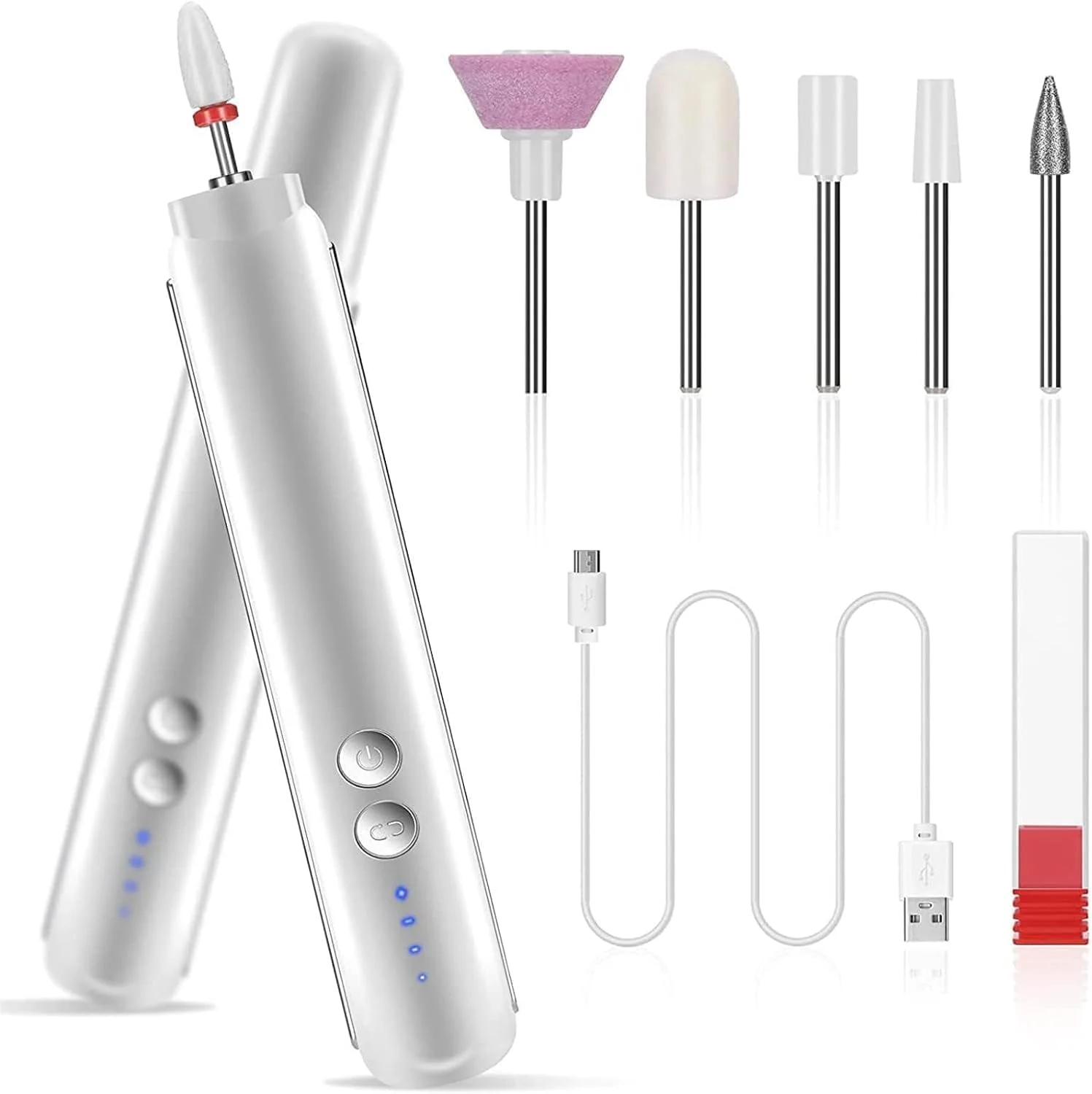 دستگاه سوهان برقی ناخن، کیت حرفه ای و بی سیم سوهان ناخن برای ناخن های ژلی آکریلیک، ابزار مانیکور پدیکور قابل شارژ با سر سوهان، ایده آل برای استفاده در منزل، سالن و طراحی ناخن