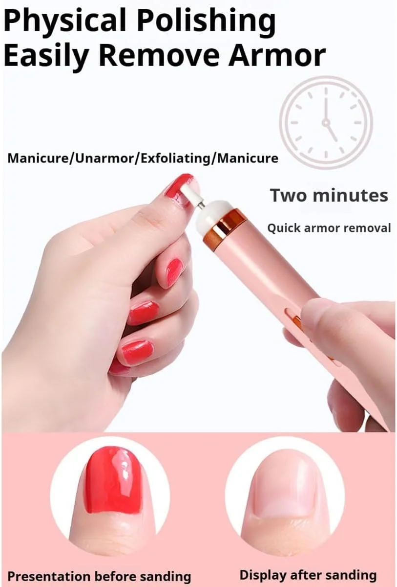 دستگاه سوهان برقی ناخن حرفه ای، ابزار سوهان ناخن قابل حمل مینی مانیکور پدیکور، کیت پولیشینگ USB 5 در 1، برای ناخن های پودری ژل آکریلیک، برای پولیشینگ پینه، برای خانه و سالن