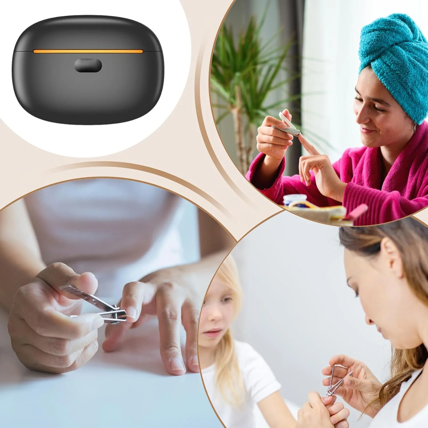 ناخن گیر اتوماتیک برای بزرگسالان - سوهان و پولیشر ناخن LED با 2 سرعت - ماشین اصلاح ناخن کودک با دنده های قابل شارژ USB، برای آقایان، مادر، او، او، کودکان، بزرگسالان، سالمندان، والدین و نوزاد