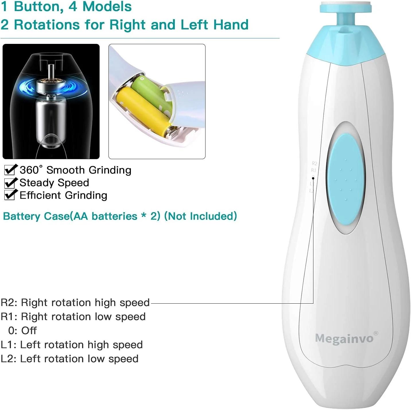 سوهان ناخن برقی کودک Megainvo، ست مانیکور، ناخن گیر، دارای چراغ LED، طراحی فوق العاده آرام، ایمن برای نوزادان، کودکان نوپا و کودکان، کیت مراقبت از ناخن های دست و پا، 10 سری سمباده، آبی سوهان ناخن برقی کودک Megainvo، ست مانیکور، ناخن گیر، دارای چراغ LED، طراحی فوق العاده آرام، ایمن برای نوزادان، کودکان نوپا و کودکان، کیت مراقبت از ناخن های دست و پا، 10 سری سمباده، آبی