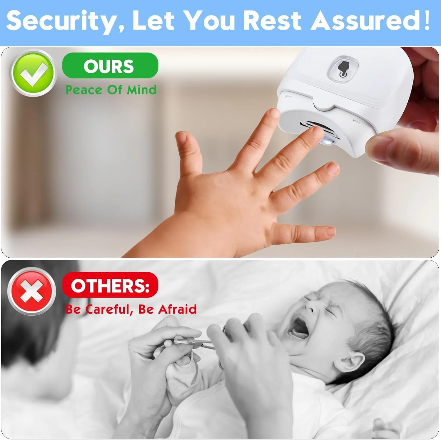 ناخن گیر اتوماتیک، ناخن گیر برقی کودک با چراغ، ناخن گیر قابل شارژ با محفظه جمع آوری، سوهان ناخن برقی برای کودک، کودکان، سالمندان، مراقبان (سفید)