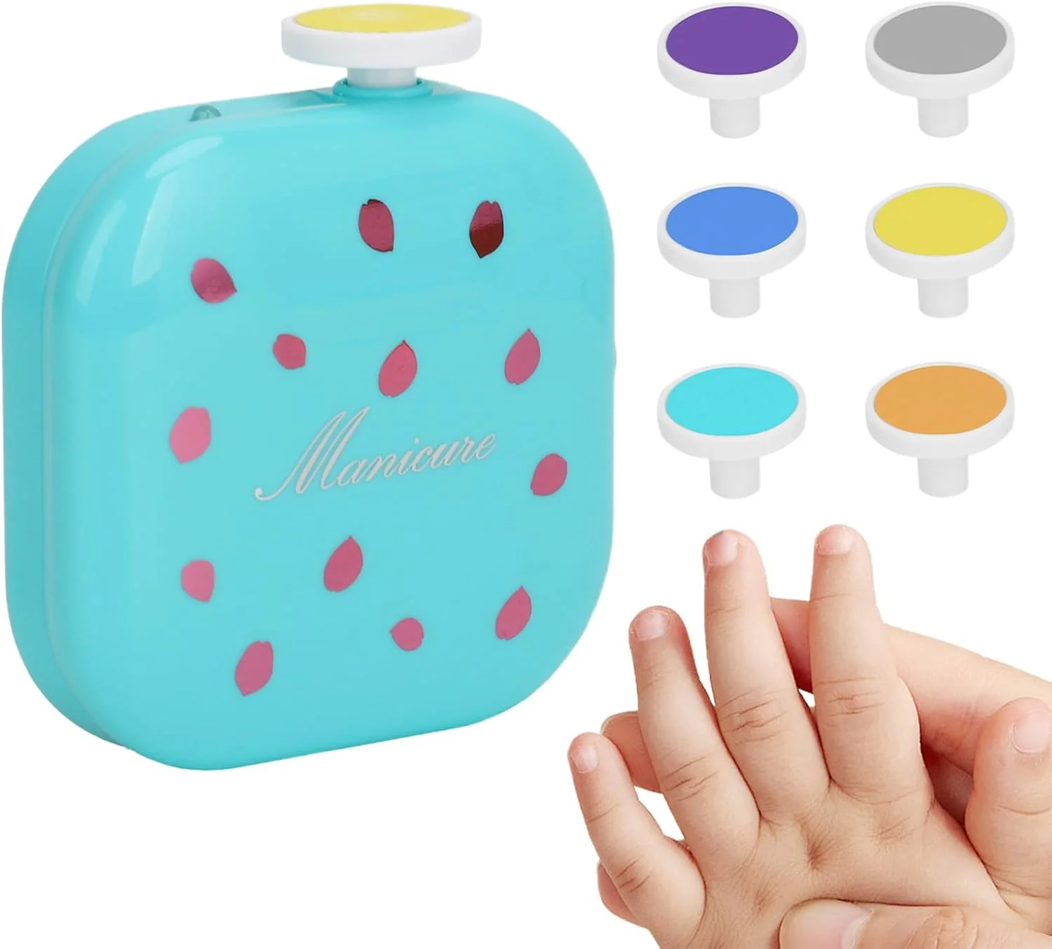 سوهان ناخن برقی کودک، سوهان ناخن برقی USB برای نوزادان | ابزار دقیق دو سرعته با 6 پد سمباده برای مانیکور ناخن انگشتان دست مناسب برای تمام سنین، بزرگسالان، پسران و دختران