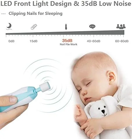 سوهان ناخن کودک ELINKA - کیت ماشین اصلاح ناخن برقی ایمن و ارتقا یافته کودک به همراه چراغ