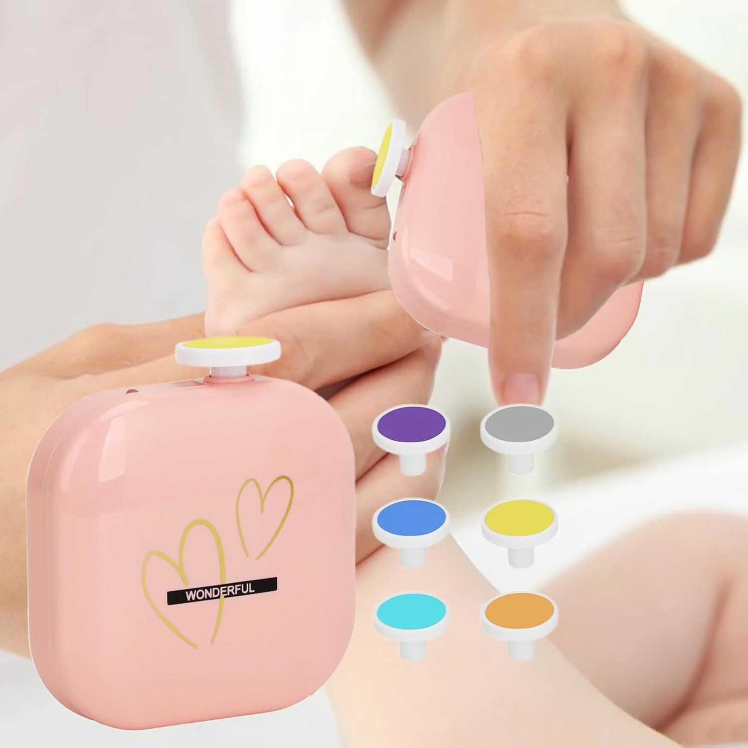 سوهان ناخن برقی کودک | سوهان ناخن گیر برقی کودک با شارژ USB، ابزار مانیکور بی صدا با نور LED، مراقبت از ناخن برای خانه، سالن، مسافرت و رفت و آمد سوهان ناخن برقی کودک | سوهان ناخن گیر برقی کودک با شارژ USB، ابزار مانیکور بی صدا با نور LED، مراقبت از ناخن برای خانه، سالن، مسافرت و رفت و آمد