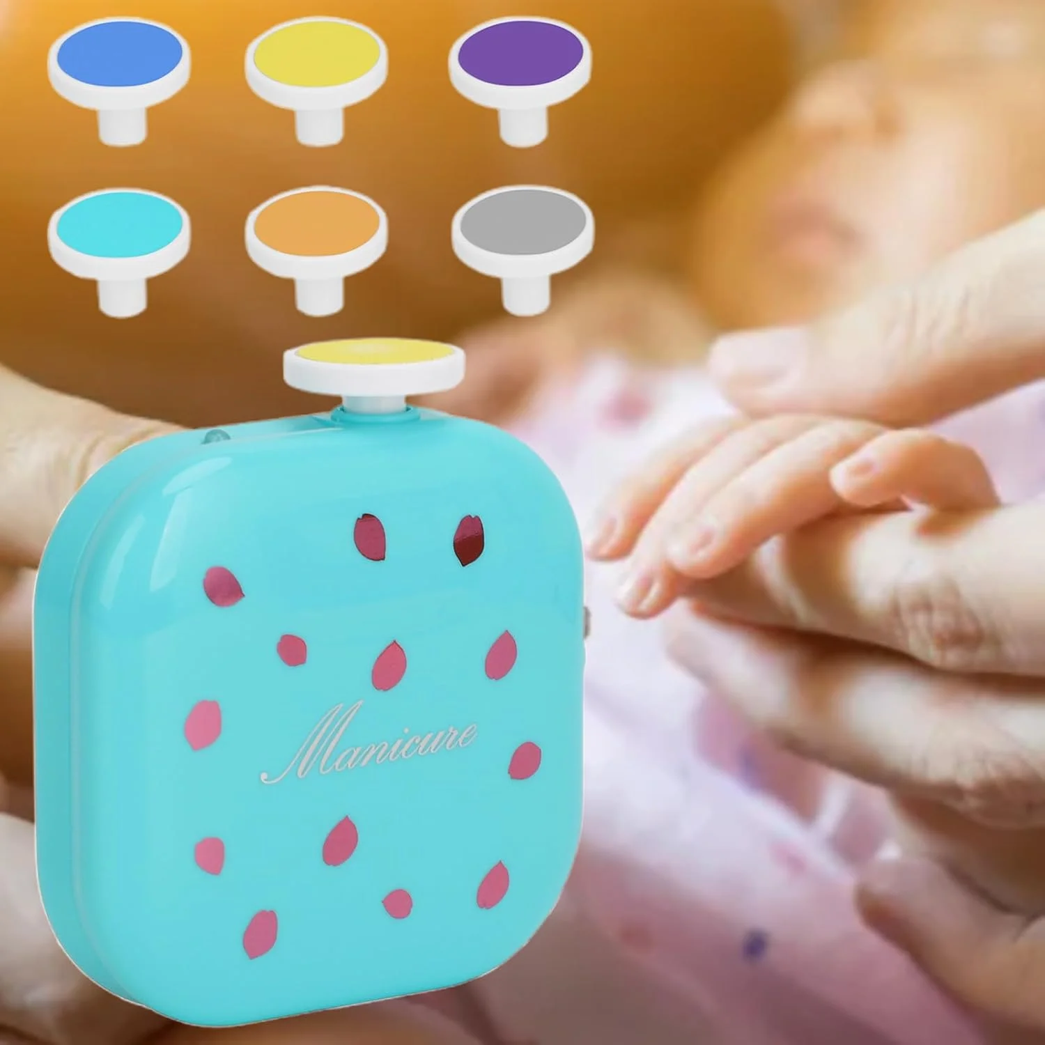 سوهان ناخن برقی کودک، سوهان ناخن برقی USB برای نوزادان | ابزار دقیق دو سرعته با 6 پد سمباده برای مانیکور ناخن انگشتان دست مناسب برای تمام سنین، بزرگسالان، پسران و دختران