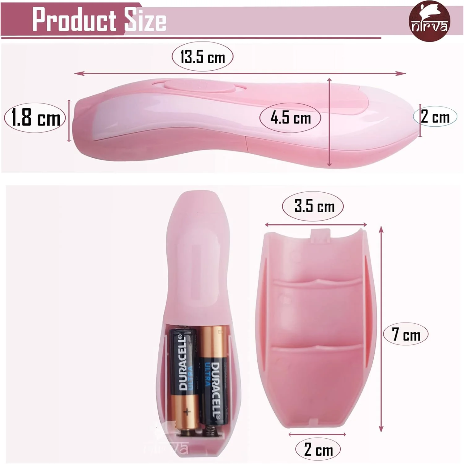 سوهان ناخن برقی نوزاد نیروا با طرح تصویر زنانه، دارای 6 سری سمباده ایمن برای نوزاد (صورتی)