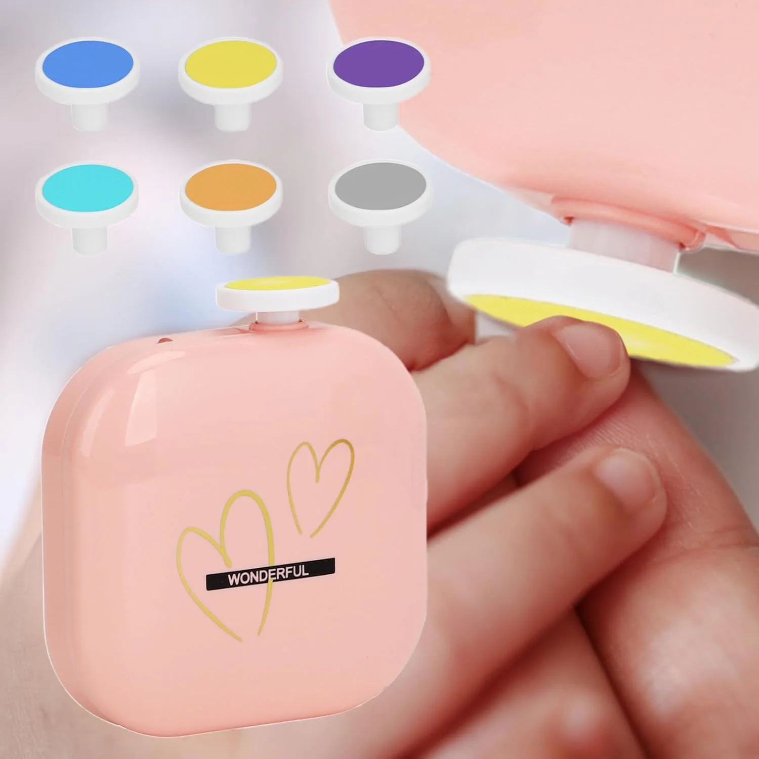 سوهان ناخن برقی کودک | سوهان ناخن برقی USB برای نوزادان، ابزار مراقبت از ناخن با صدای کم و دو سرعته برای همه سنین، مسافرت، مهد کودک