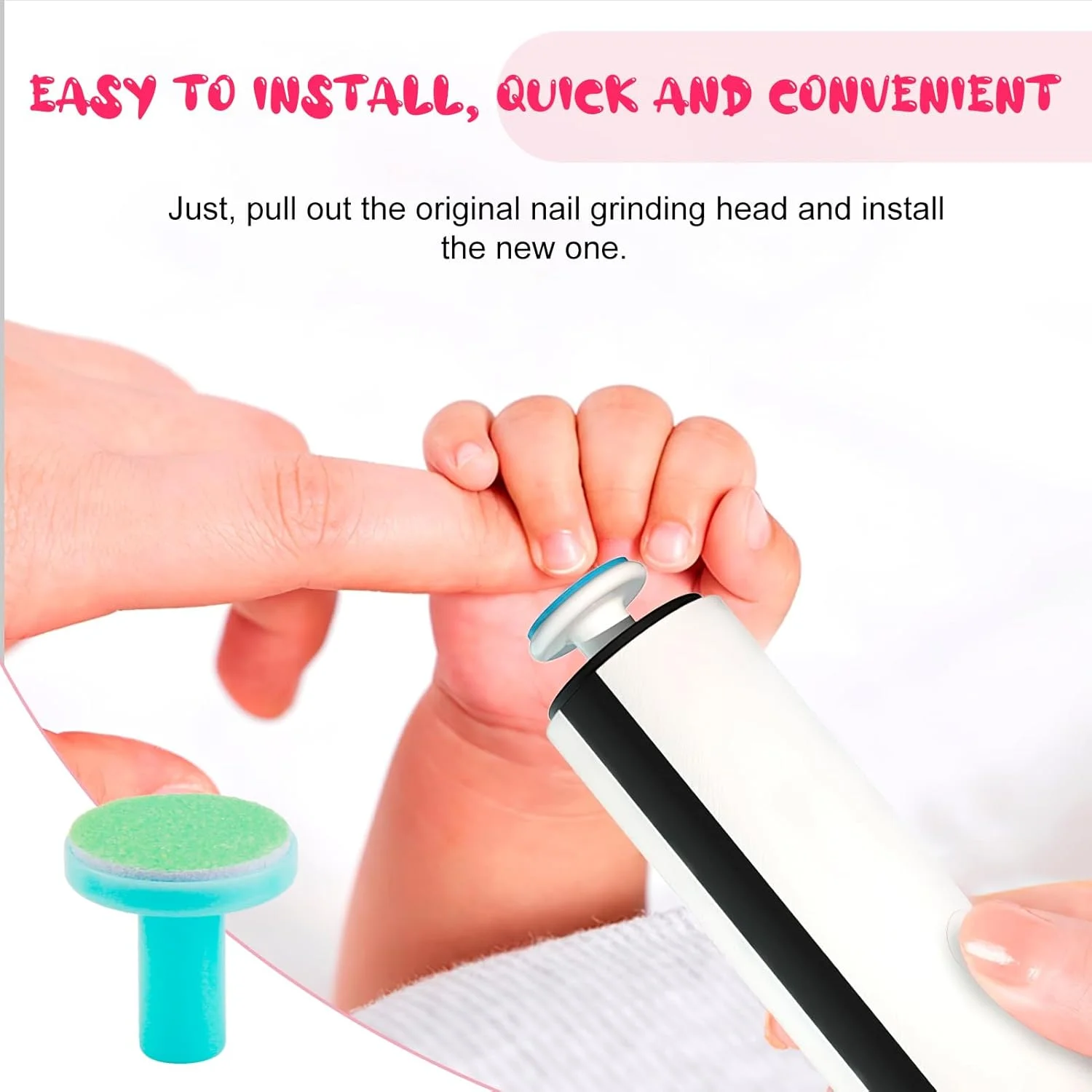 ۱۲ عدد پد جایگزین برقی سوهان ناخن نوزاد، کیت پد جایگزین سوهان ناخن نوزاد آبی آسمانی، دیسک پولیش سری سنگ زنی کیت ناخن نوزاد مناسب برای بالای ۶ ماه