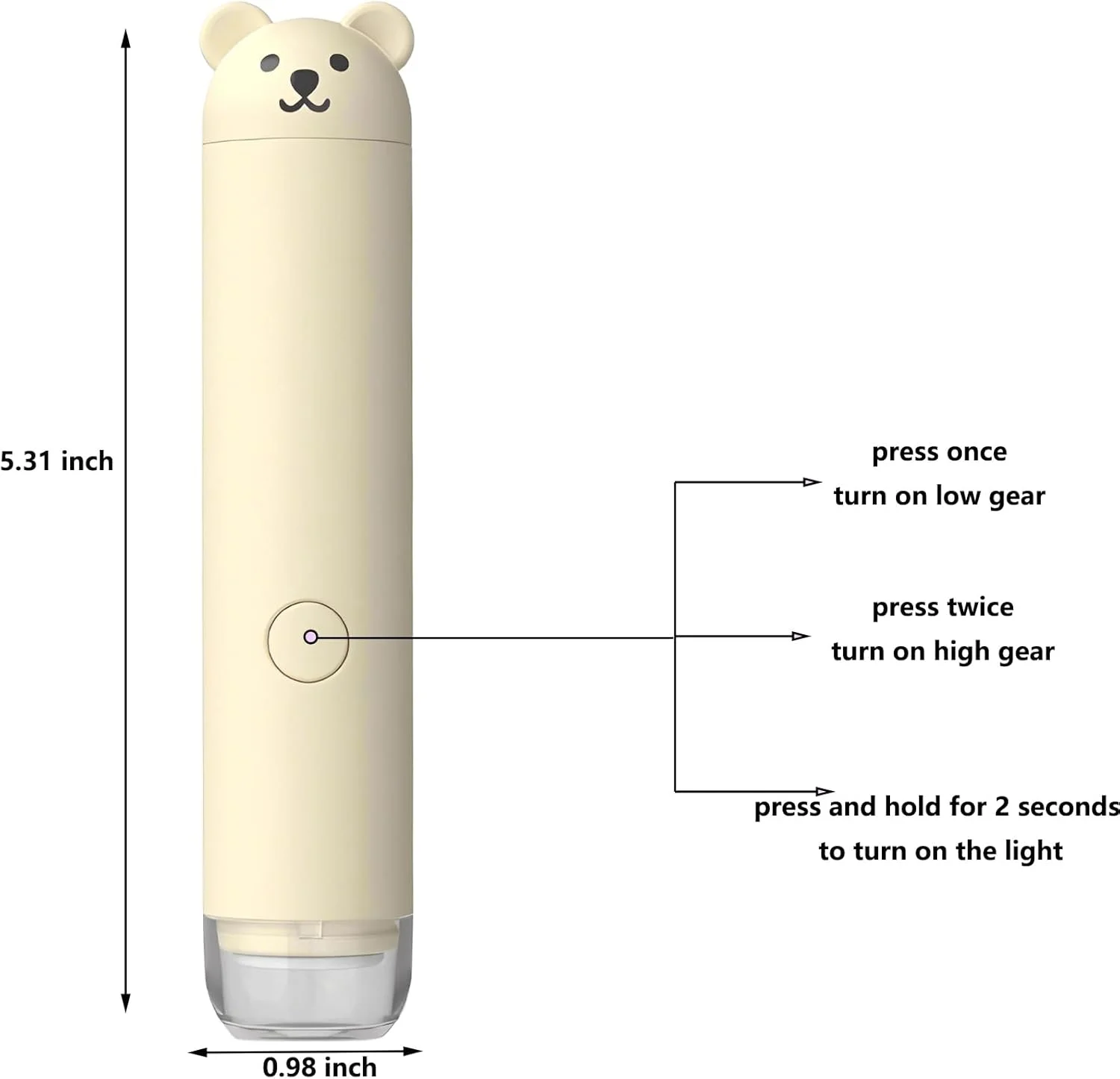 سوهان ناخن برقی کودک، ست مانیکور با شارژ USB شامل 6 سری سمباده و چراغ LED، ایمن برای نوزادان، کودکان و بزرگسالان (زرد)