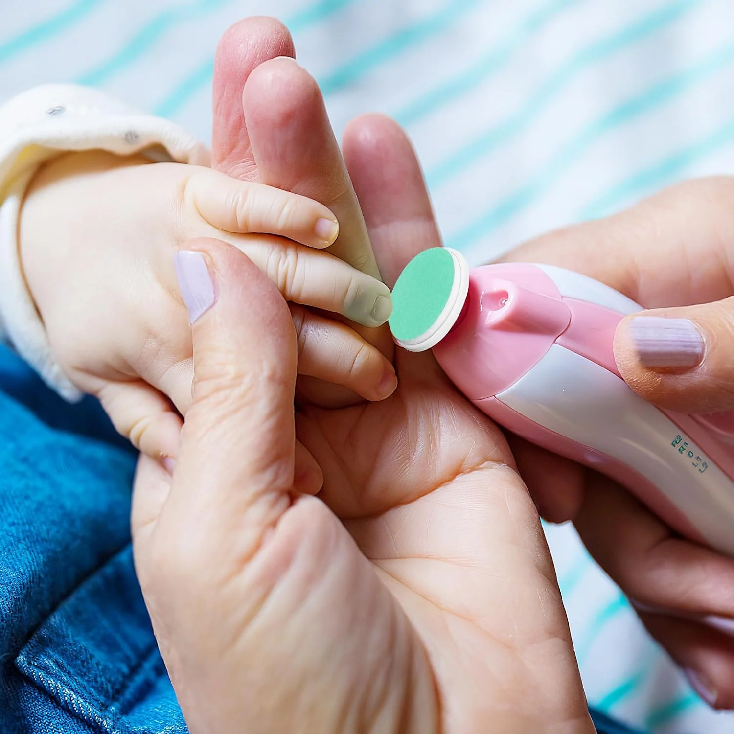 ibasenice 24 عدد پد سوهان ناخن کودک، پد های جایگزین ماشین اصلاح ناخن برقی برای پولیش ناخن نوزادان