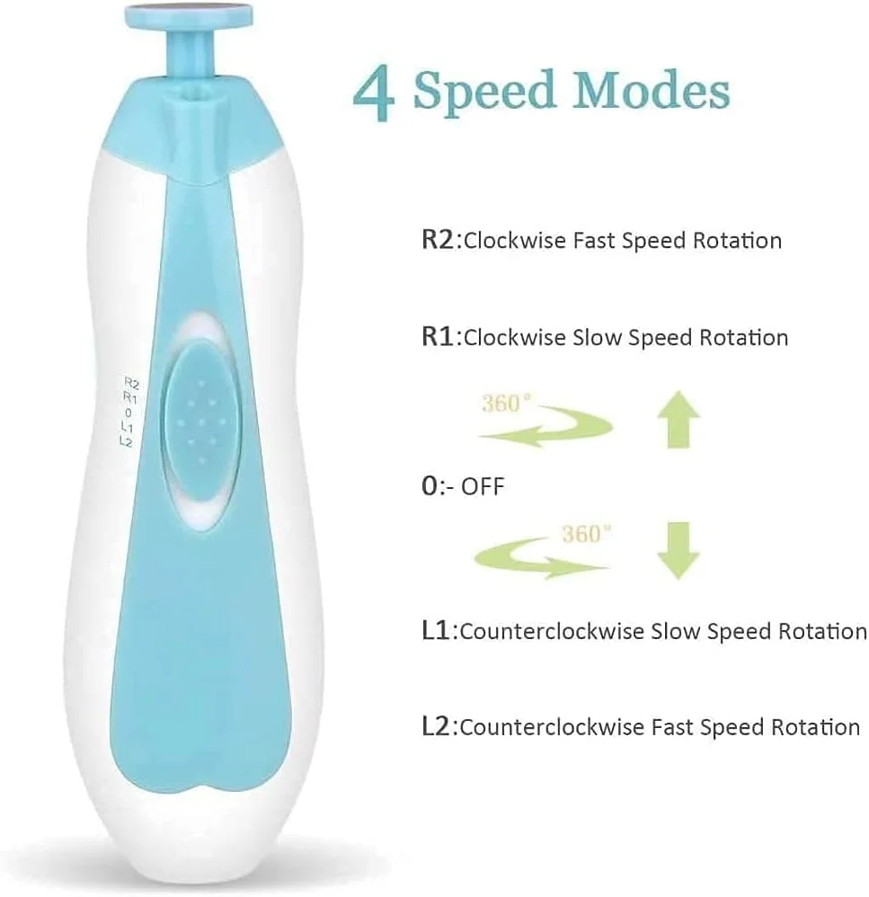 سوهان ناخن برقی نوزاد AJB، ناخن گیر نوزاد با 6 سری سنگ زنی ایمن برای نوزاد تازه متولد شده