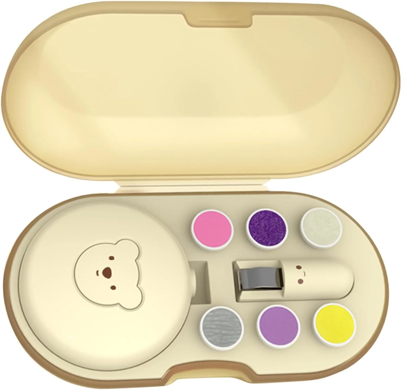 سوهان ناخن کودک | سوهان برقی ناخن کودک، دارای 6 سری تعویضی و جعبه نگهداری، مناسب بزرگسالان، کودکان، استفاده در منزل و مسافرت، مراقبت ملایم