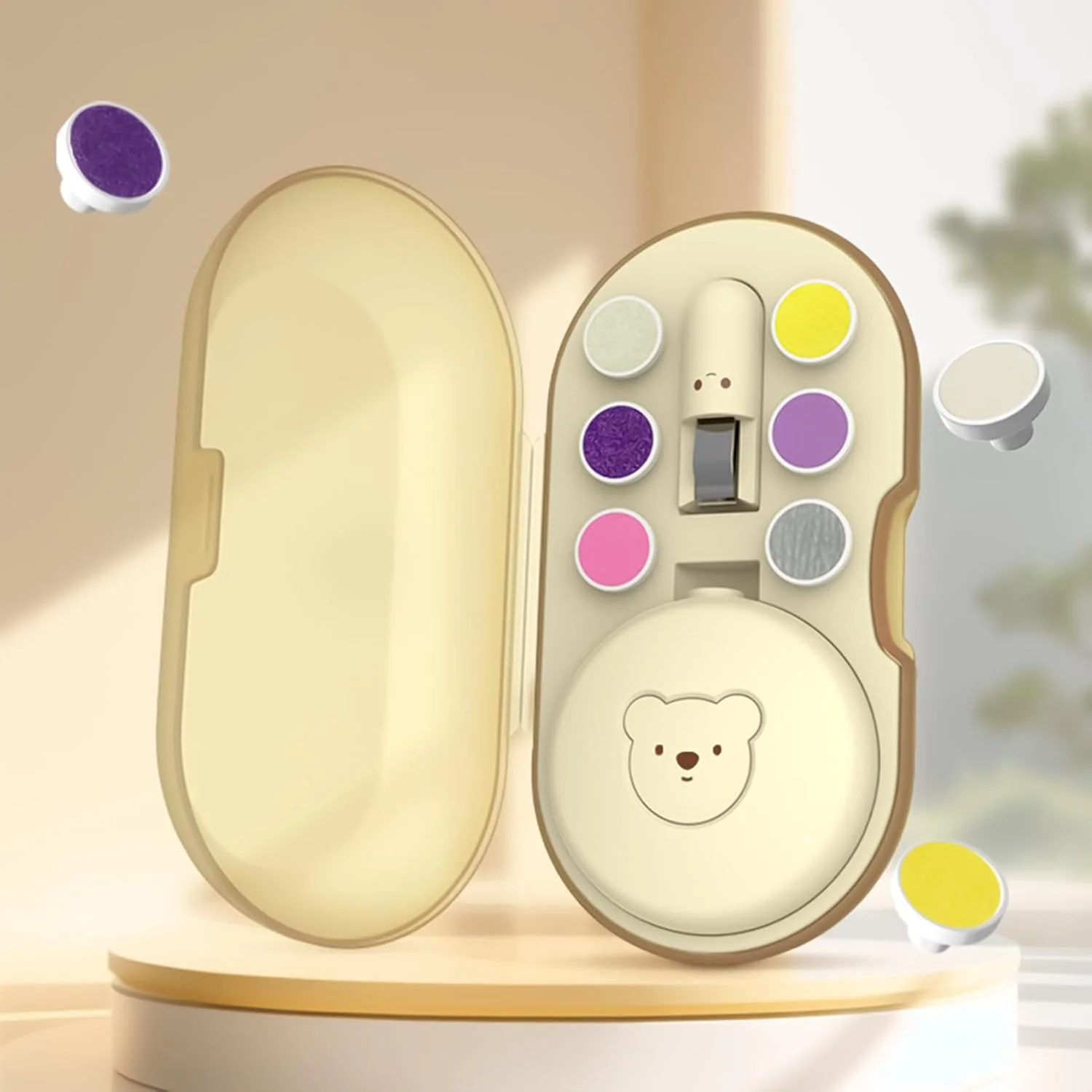 سوهان ناخن کودک | سوهان برقی ناخن کودک، دارای 6 سری تعویضی و جعبه نگهداری، مناسب بزرگسالان، کودکان، استفاده در منزل و مسافرت، مراقبت ملایم