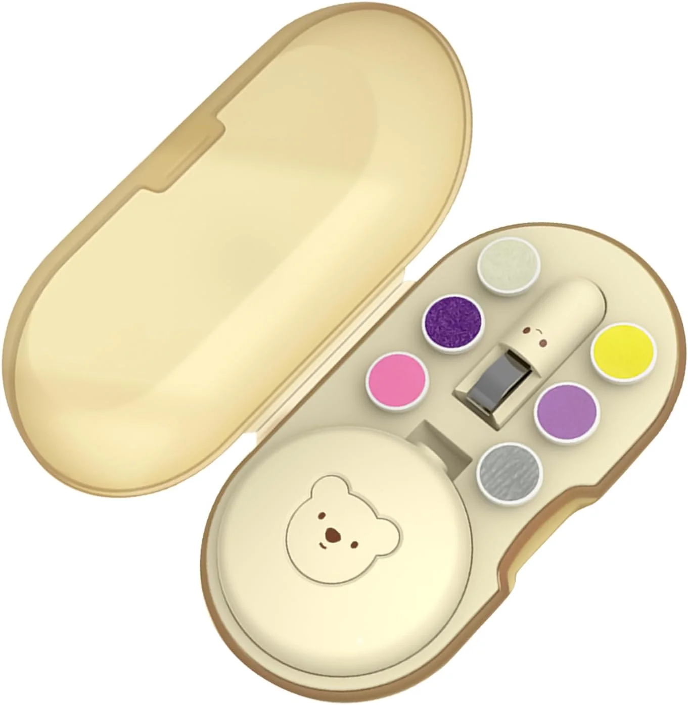 سوهان ناخن برقی کودک، دستگاه سنگ زنی برقی ناخن کودک، دستگاه سنگ زنی با 6 سری تعویضی، ست مانیکور و اصلاح ناخن برای مراقبت از ناخن های دست و پا کودکان و بزرگسالان