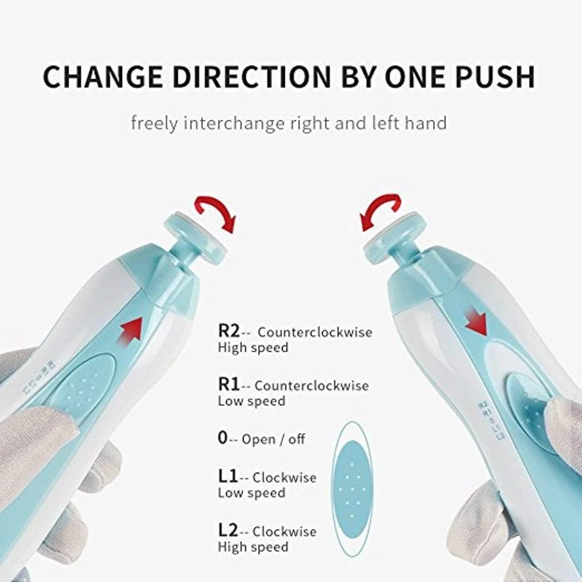 سوهان ناخن برقی نوزاد، ناخن گیر نوزاد با 6 سری سمباده ایمن برای نوزاد