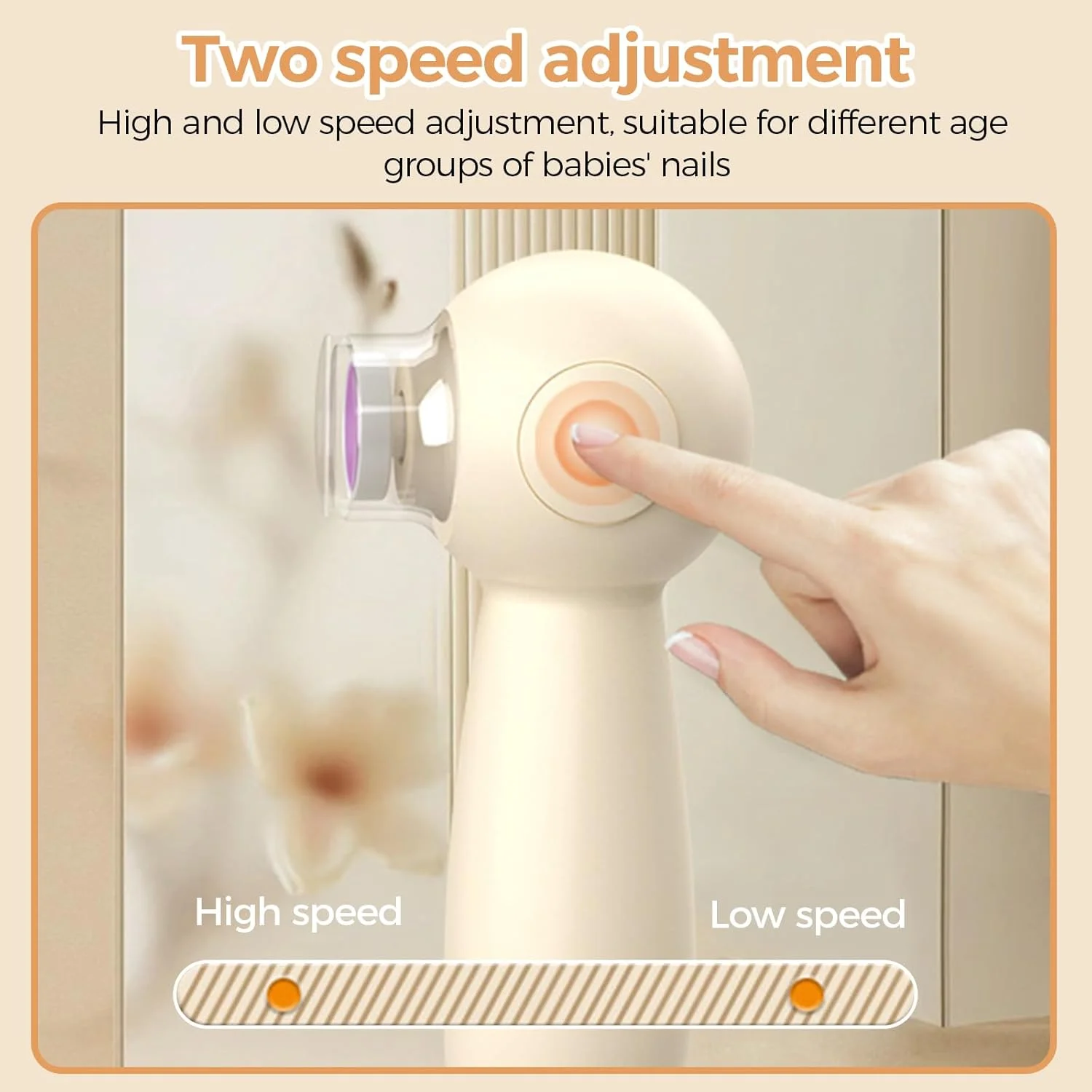 سوهان ناخن برقی کودک، ناخن گیر ایمن کودک با چراغ LED ملایم، ست 8 در 1 قابل شارژ، 6 سری سمباده برای نوزادان، کودکان نوپا