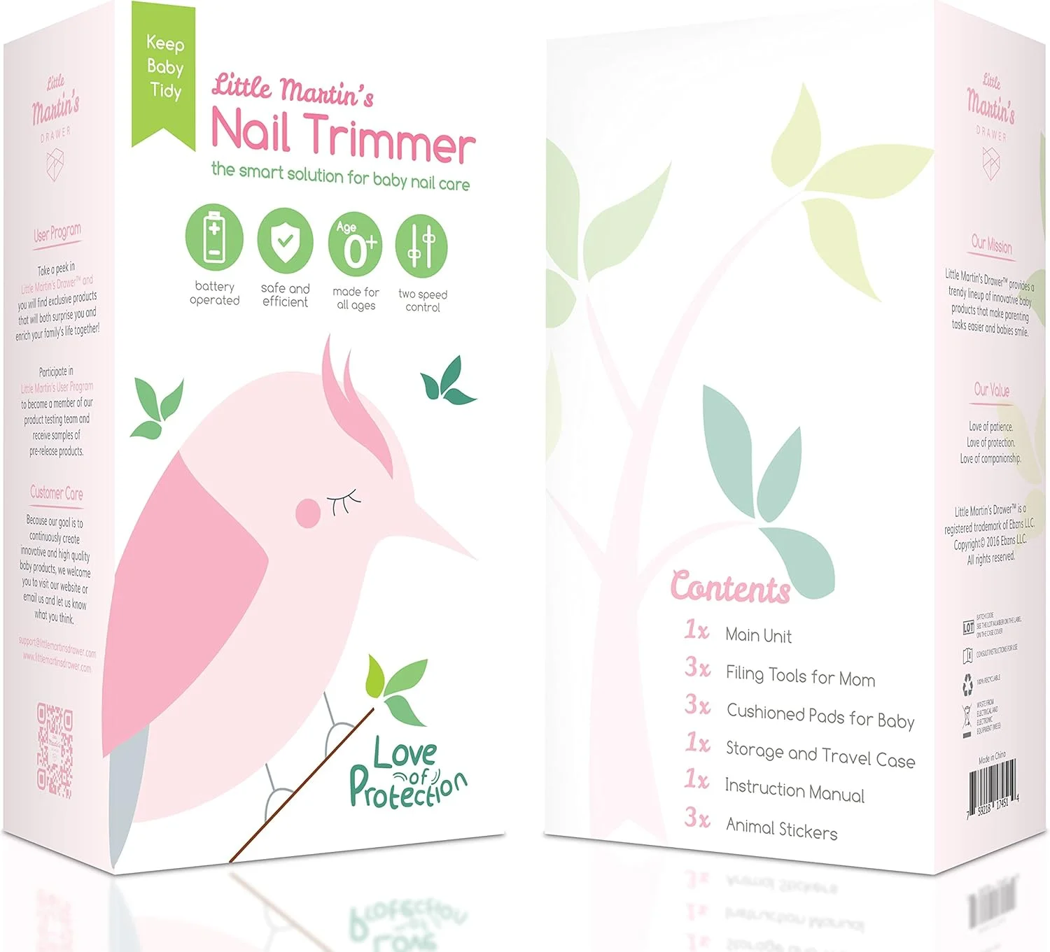 سوهان ناخن نوزاد Little Martin’s Drawer با چراغ - ست ایمن و برقی برای نوزادان، کودکان نوپا و بچه ها - مراقبت، پولیش و اصلاح ناخن - با باتری (AA)
