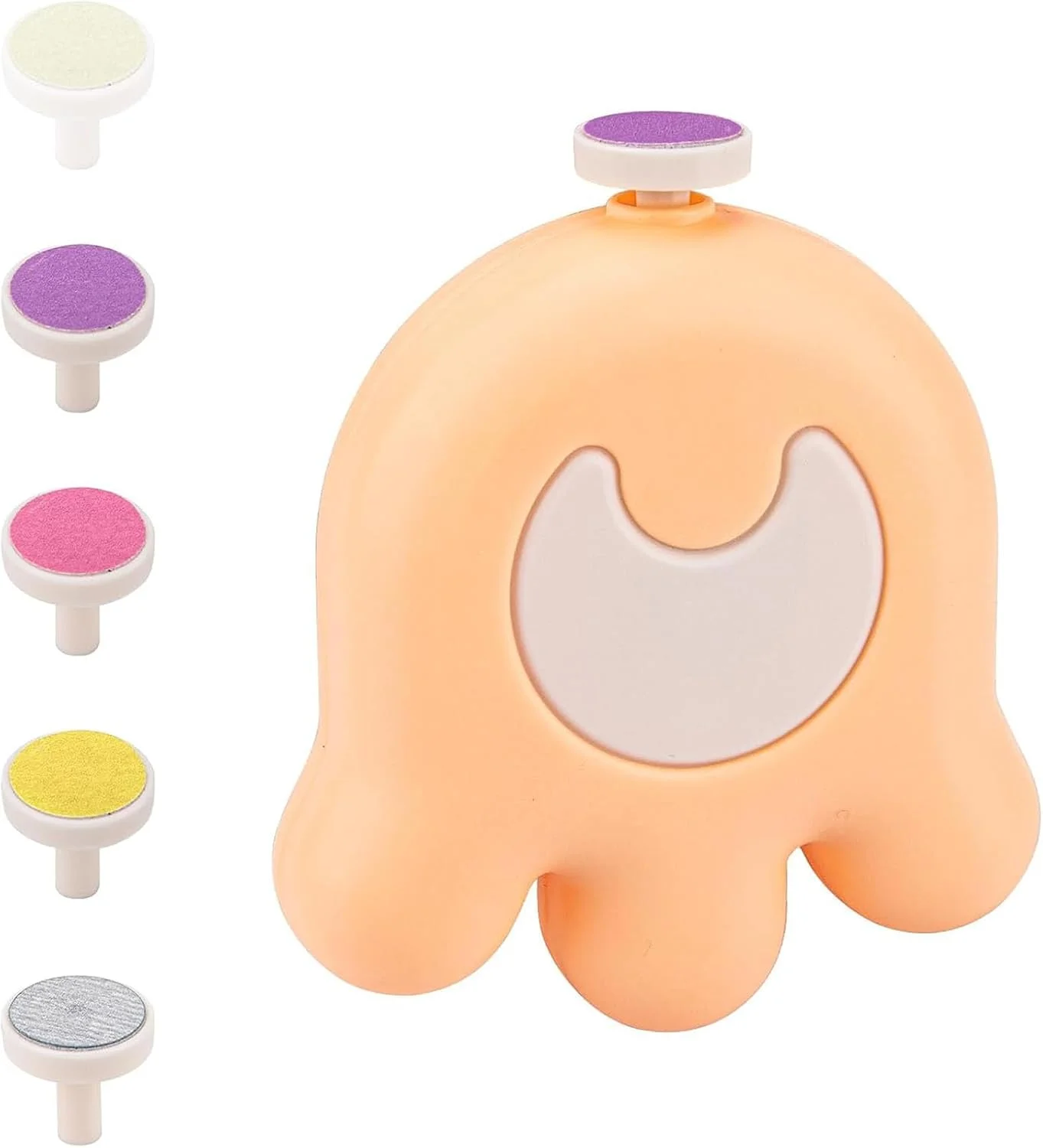 ناخن گیر برقی کودک ریان، ناخن گیر ایمن کودک، سوهان ناخن کوچک قابل حمل کودک، کیت پیرایش برای نوزاد، نوپا، انگشتان پا و ناخن های دست با 5 سر سنگ زنی، کیت ناخن کودک