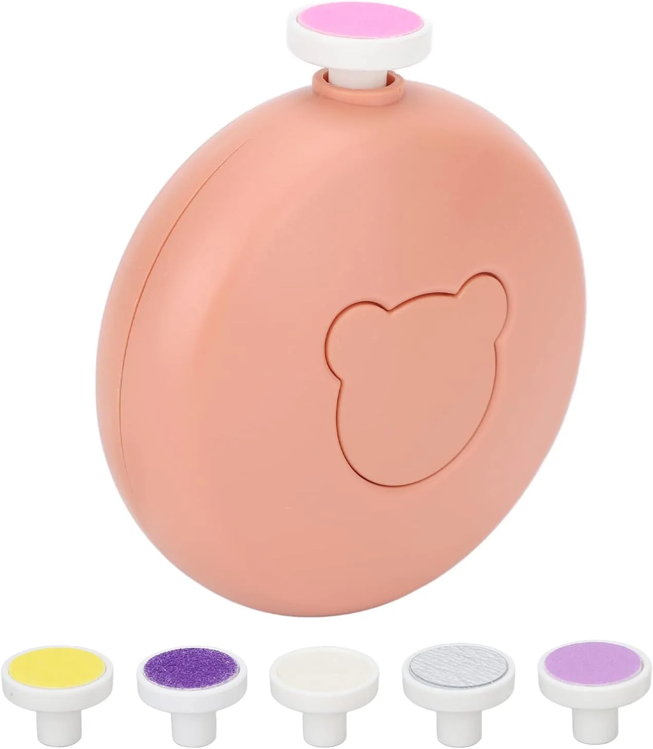 ست مانیکور کودک، دارای 6 سری سمباده، سوهان ناخن کودک با طراحی ارگونومیک بی خطر و کم صدا مناسب ناخن دست و پا نوزاد (نارنجی)