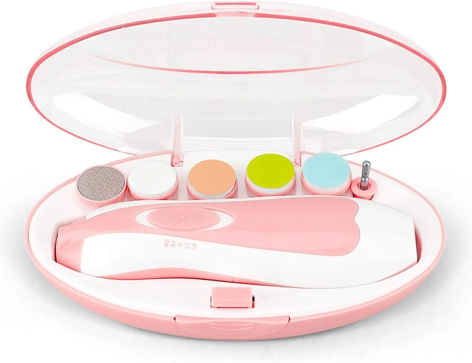 سوهان ناخن برقی کودک، ست ایمن سوهان ناخن کودک 6 در 1، ست پیرایش و پولیش برای نوزاد، کودک نوپا یا بزرگسالان، مراقبت از ناخن های دست و پا (صورتی)