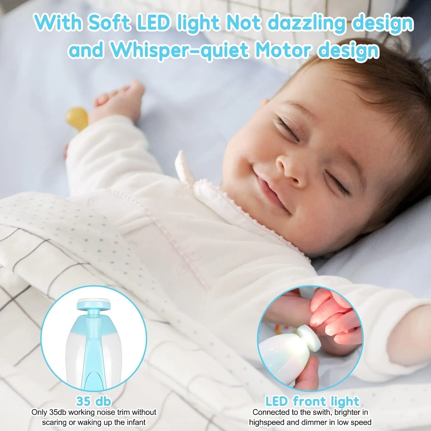 سوهان ناخن برقی کودک - ست 12 در 1 شامل سوهان ناخن ایمن کودک به همراه ناخن گیر، قیچی، موچین و سوهان ناخن