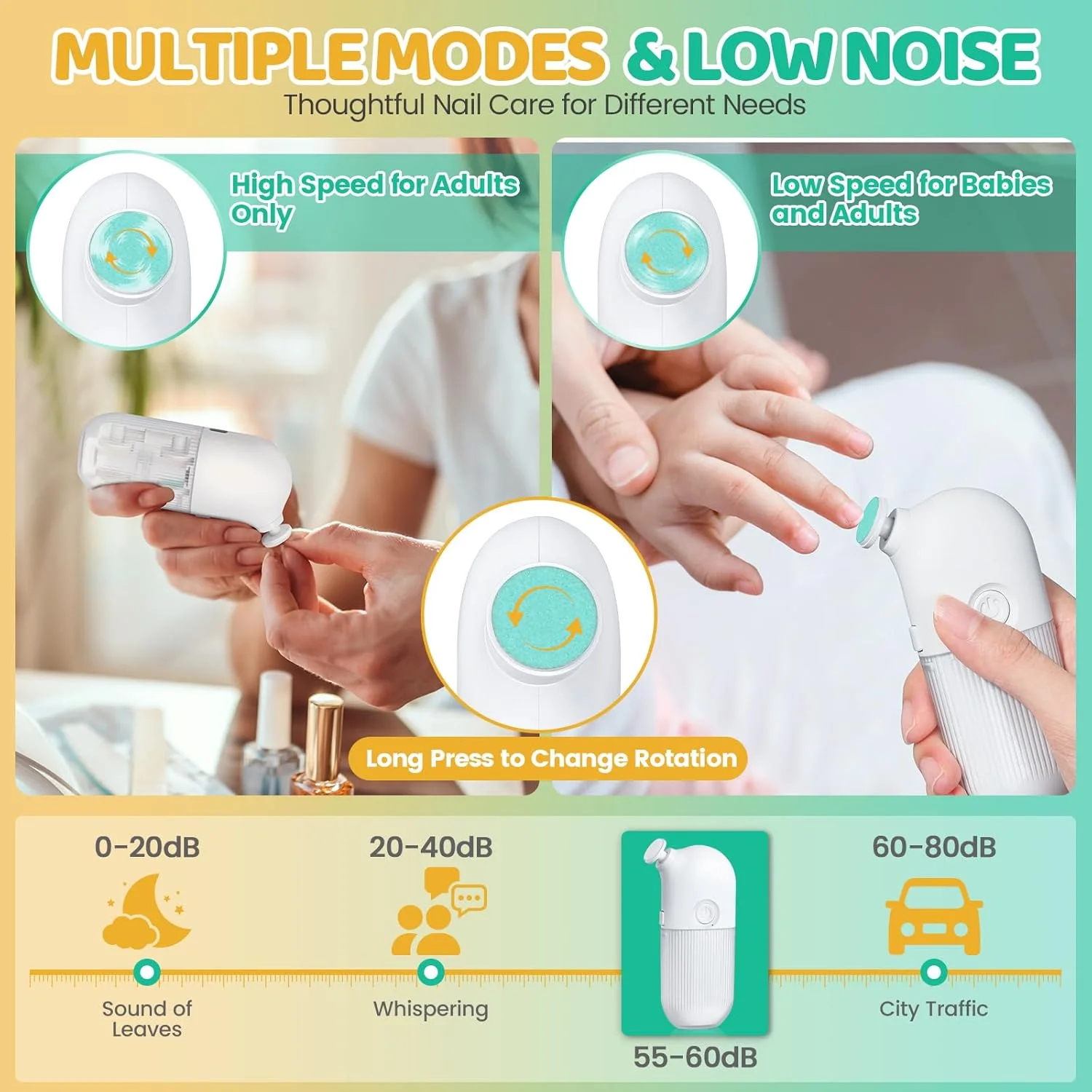 سوهان ناخن برقی یکپارچه کودک Orzbow، ناخن گیر شارژی با 7 سری سنگ زنی، سوهان ناخن برقی قابل حمل کودک مناسب برای نوزادان و بزرگسالان، کم صدا، عملکرد ساده، سفید سوهان ناخن برقی یکپارچه کودک Orzbow، ناخن گیر شارژی با 7 سری سنگ زنی، سوهان ناخن برقی قابل حمل کودک مناسب برای نوزادان و بزرگسالان، کم صدا، عملکرد ساده، سفید