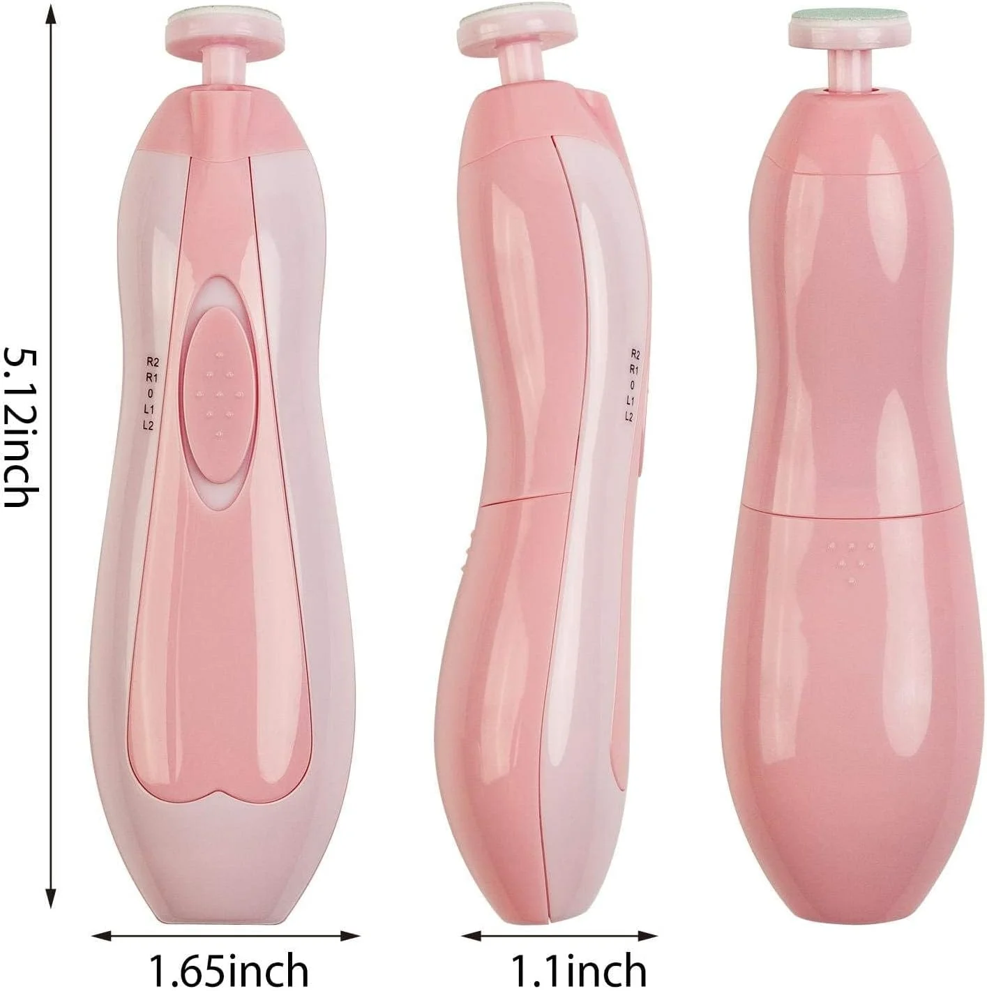 سوهان ناخن برقی کودک، بدون آسیب رساندن به ناخن های تیز، سیستم مانیکور و پدیکور حرفه ای مراقبت از ناخن برای هنر زیبای ناخن، ست 6 در 1 ایمن قیچی و اصلاح کننده برای انگشتان دست و پا (صورتی)