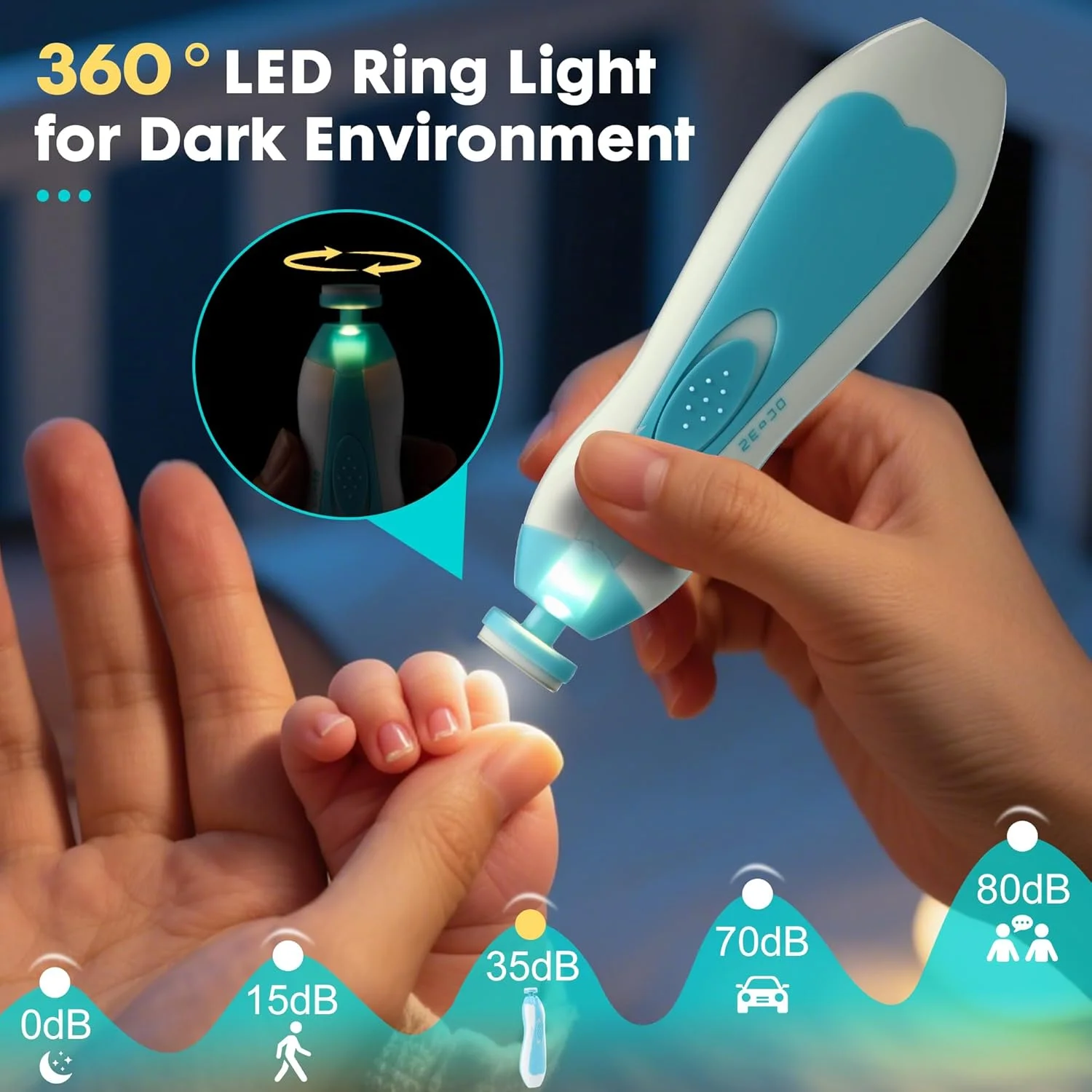 سوهان ناخن کودک با چراغ، ست مانیکور برقی ایمن برای نوزاد، کودک نوپا و کودکان، مراقبت از ناخن های دست و پا، پولیش و مرتب کردن ناخن ها، با باتری (AA) سوهان ناخن کودک با چراغ، ست مانیکور برقی ایمن برای نوزاد، کودک نوپا و کودکان، مراقبت از ناخن های دست و پا، پولیش و مرتب کردن ناخن ها، با باتری (AA)