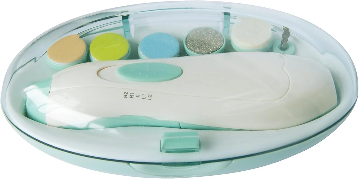 (سبز روشن) - سوهان ناخن برقی کودک - ناخن گیر ایمن کودک برای نوزادان و کودکان نوپا با چراغ LED