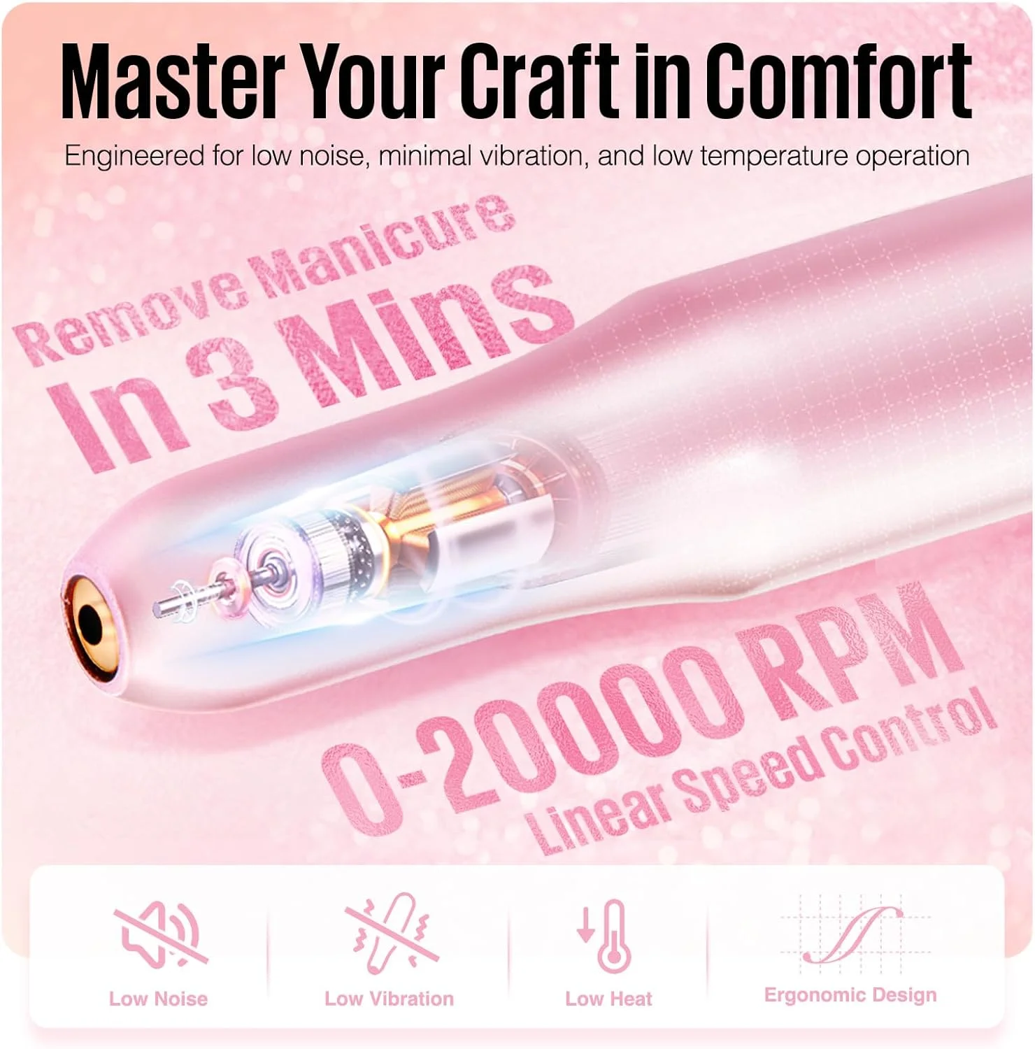 دستگاه سوهان برقی ناخن MEFA، قابل حمل با 6 عدد سری سوهان و قلم روغن کوتیکول، سوهان ناخن حرفه ای برای پودر اکریلیک، ژل و دیپ، ست مانیکور پدیکور ناخن برای سالن