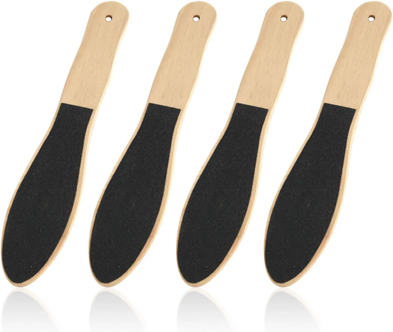 ۴ عدد سوهان پا دو طرفه، رنده پا، سوهان چوبی پا، از بین برنده پوست مرده، آسیاب پدیکور پا، ایده آل برای پوست های سفت و پاهای خشک