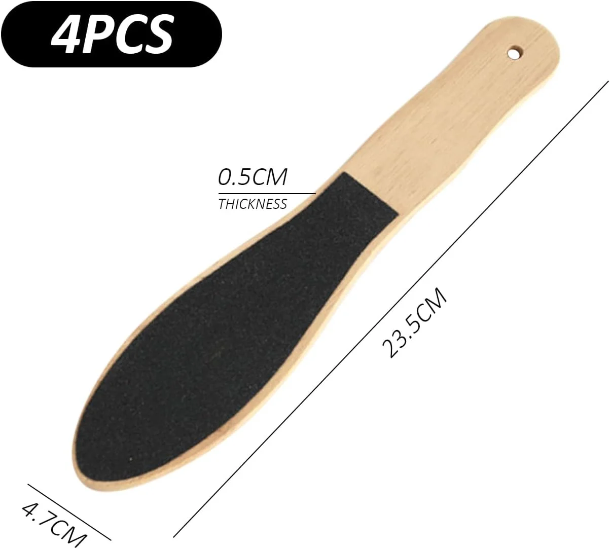 ۴ عدد سوهان پا دو طرفه، رنده پا، سوهان چوبی پا، از بین برنده پوست مرده، آسیاب پدیکور پا، ایده آل برای پوست های سفت و پاهای خشک