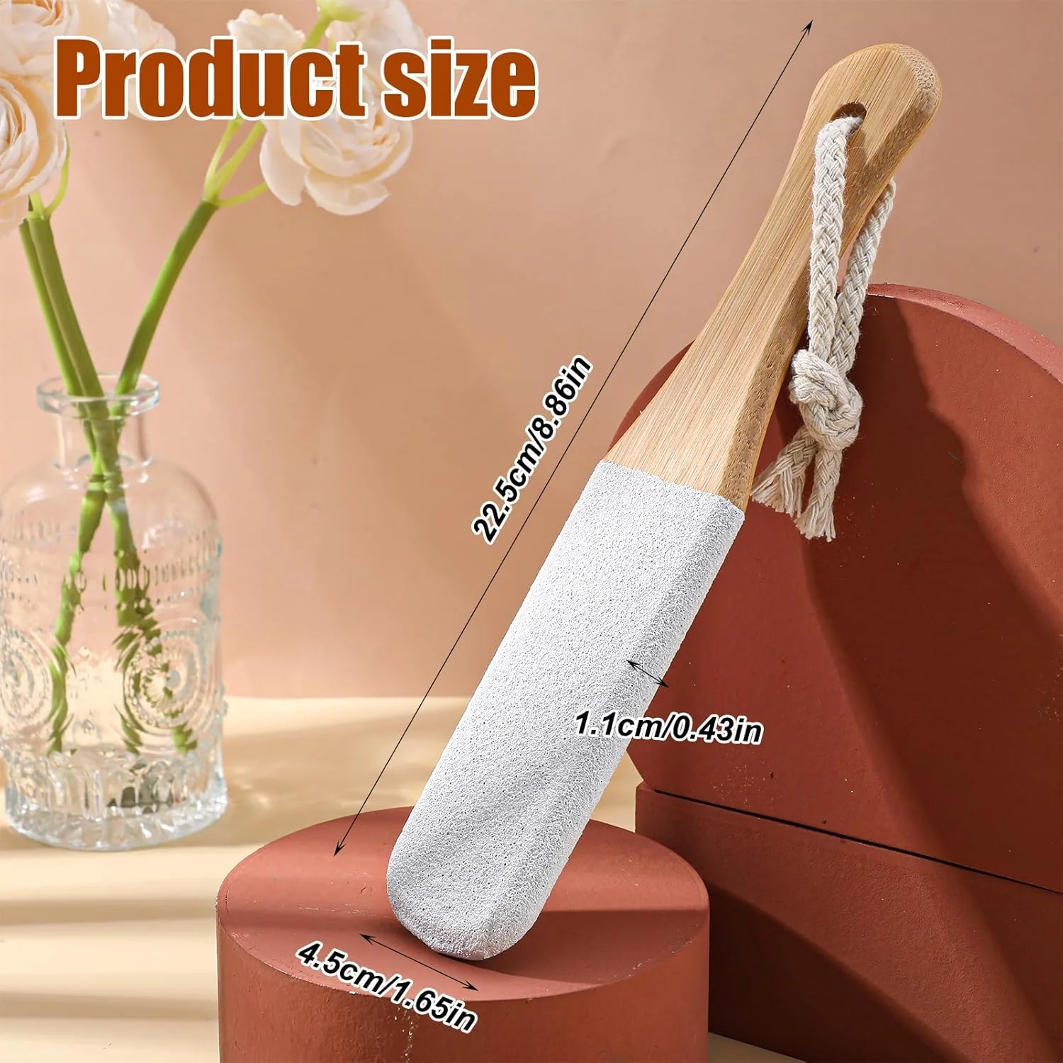 سوهان پدیکور پا، سنگ پا با کیفیت عالی برای پا، لایه بردار 22.5 سانتی متری، از بین برنده پوست سفت پا، از بین برنده حرفه ای پوست مرده پا (سفید)