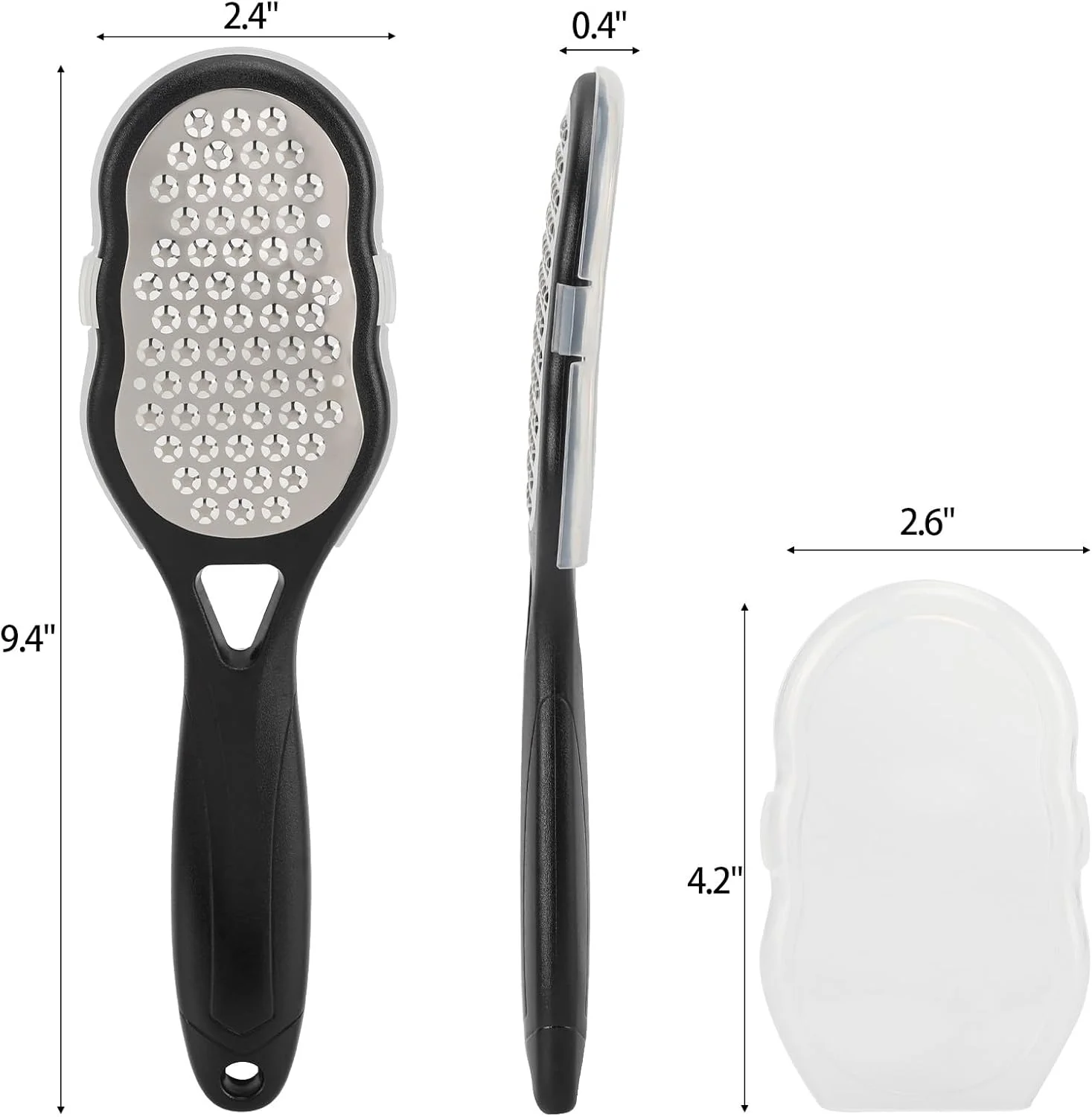 دو عدد سوهان پا به همراه محفظه جمع آوری پوست، رنده پدیکور پا از جنس استیل ضد زنگ، اسکرابر پا برای از بین بردن پوست های مرده پا دو عدد سوهان پا به همراه محفظه جمع آوری پوست، رنده پدیکور پا از جنس استیل ضد زنگ، اسکرابر پا برای از بین بردن پوست های مرده پا