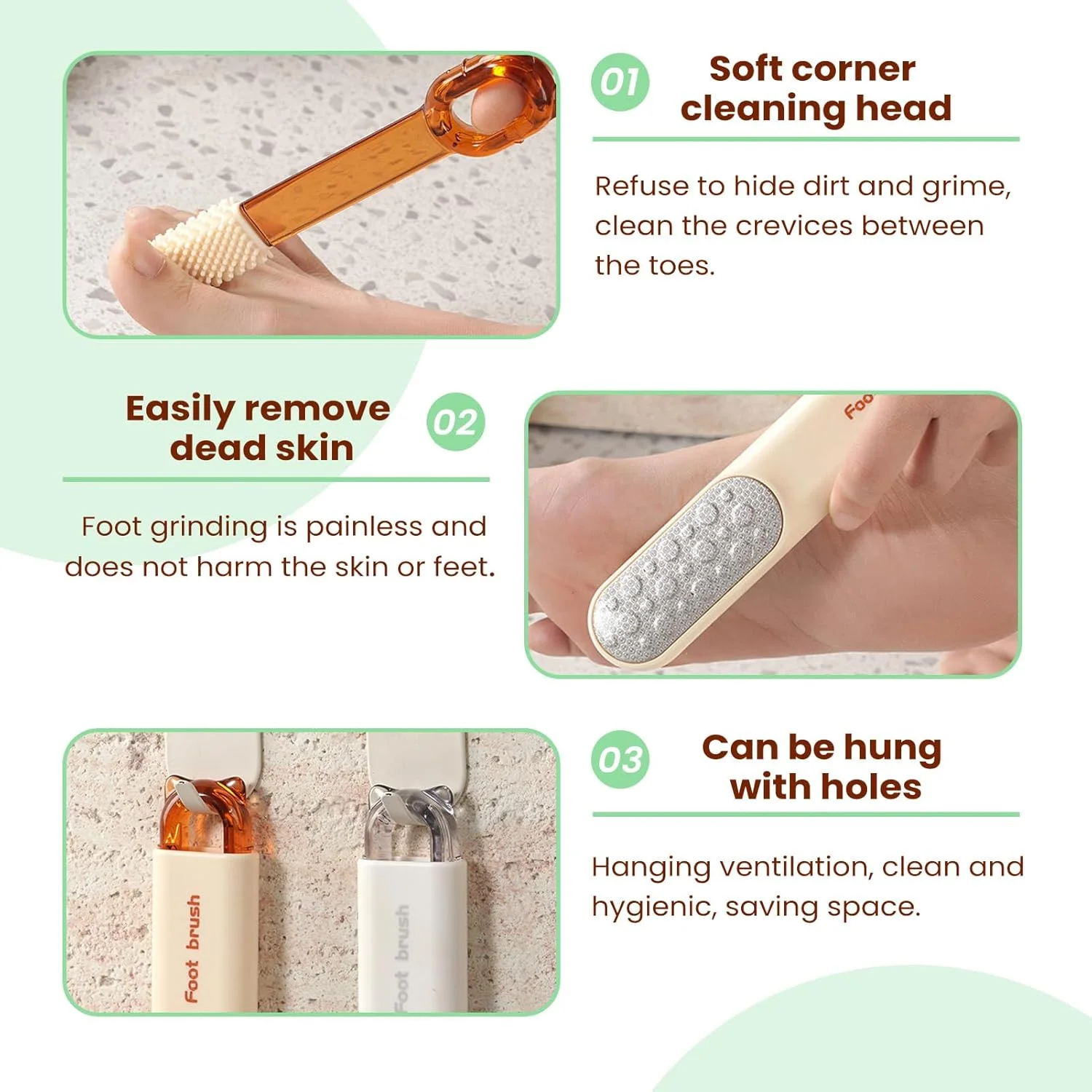 ست سوهان پا و از بین برنده پینه دو طرفه - ابزار لایه بردار پدیکور با برس سیلیکونی برای داشتن پاهایی صاف - سبز ست سوهان پا و از بین برنده پینه دو طرفه - ابزار لایه بردار پدیکور با برس سیلیکونی برای داشتن پاهایی صاف - سبز