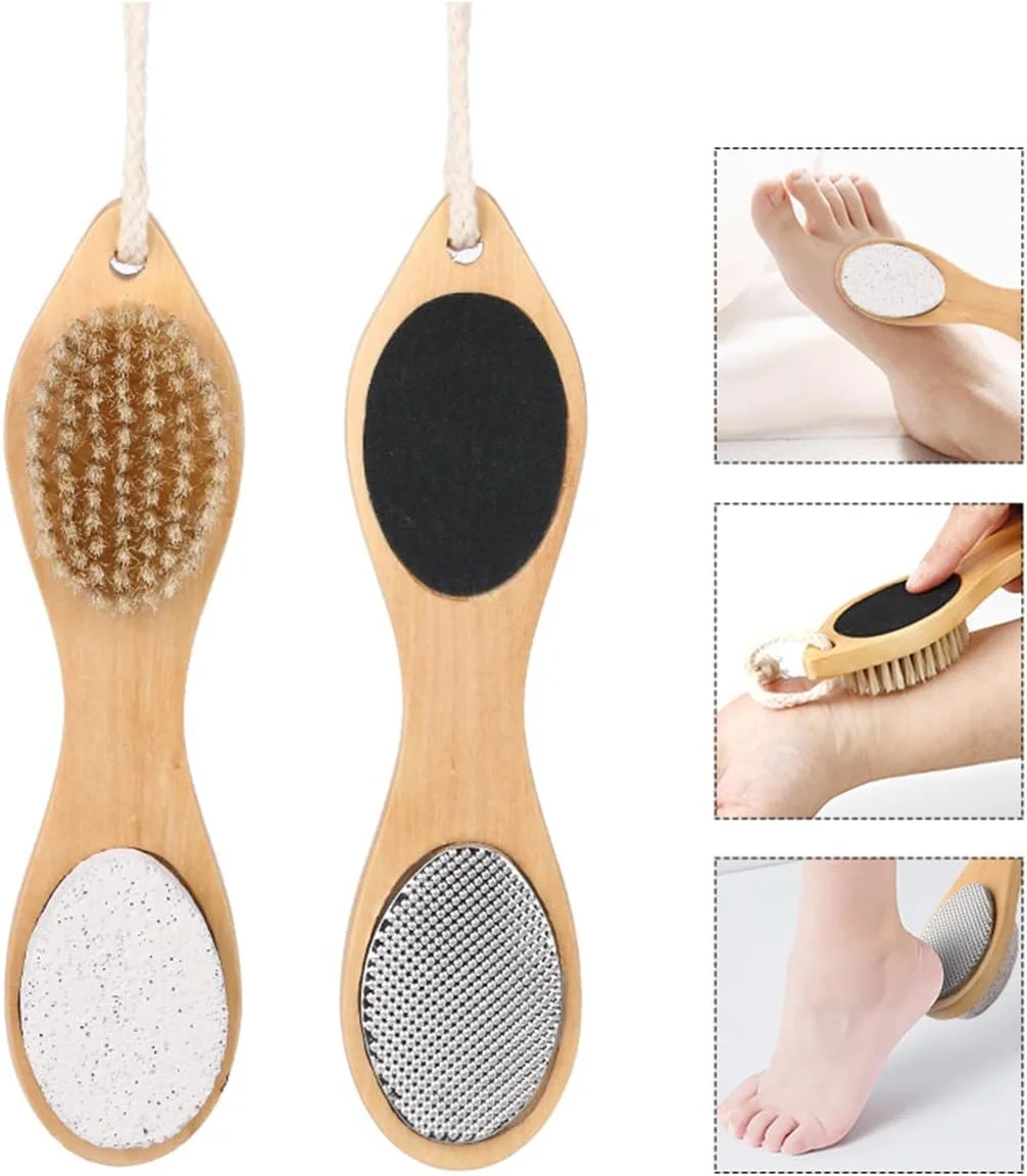 ست سوهان پا دو طرفه حرفه ای به همراه سنگ پا و سمباده، ابزار پدیکور 4 در 1 برای مراقبت از پوست سخت پا، برس و اسکرابر، کیت خانگی ست سوهان پا دو طرفه حرفه ای به همراه سنگ پا و سمباده، ابزار پدیکور 4 در 1 برای مراقبت از پوست سخت پا، برس و اسکرابر، کیت خانگی