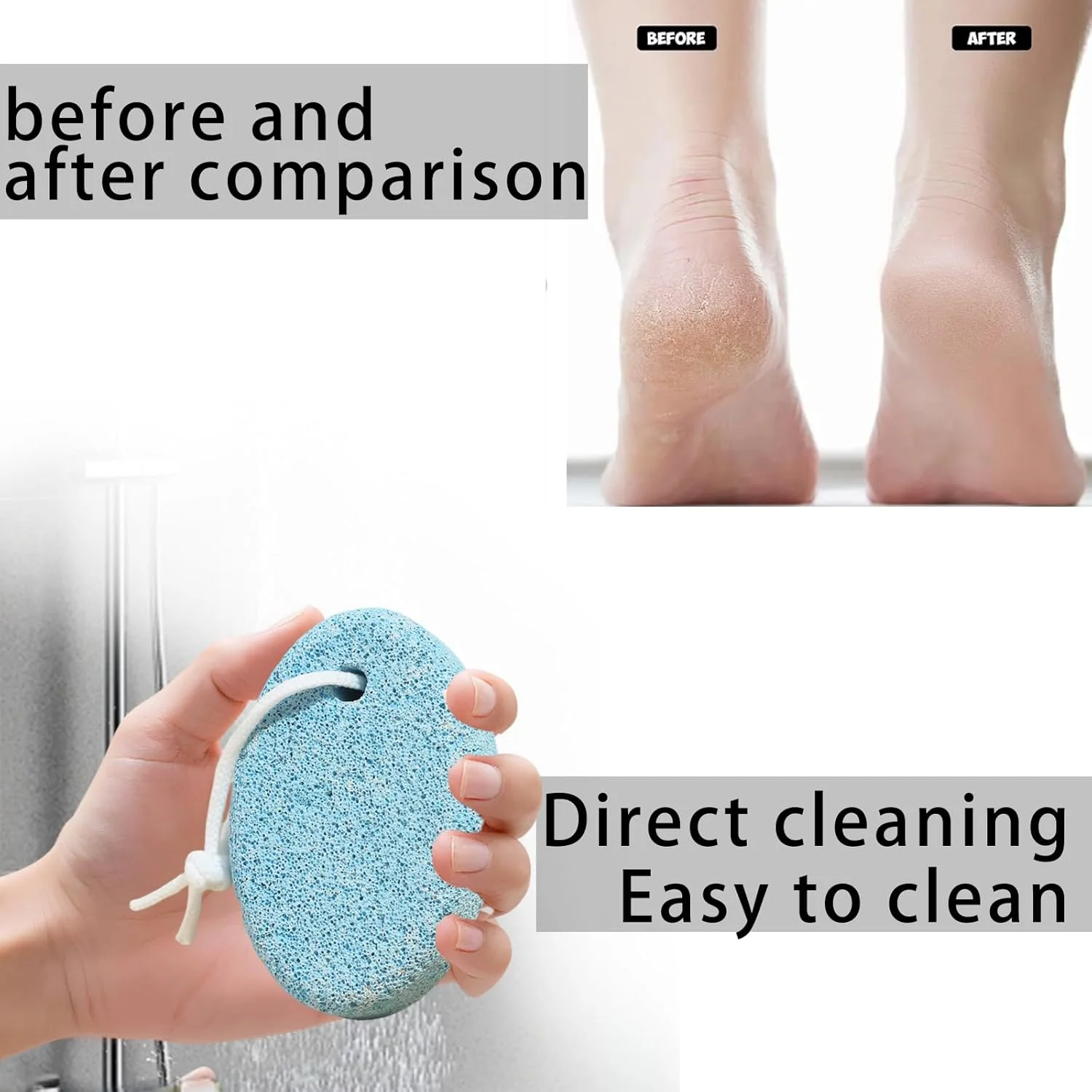 سنگ پا برای ابزار پدیکور پا، از بین برنده پینه پوست سخت، سوهان پا و دست، لایه برداری برای از بین بردن پوست مرده (آبی) سنگ پا برای ابزار پدیکور پا، از بین برنده پینه پوست سخت، سوهان پا و دست، لایه برداری برای از بین بردن پوست مرده (آبی)