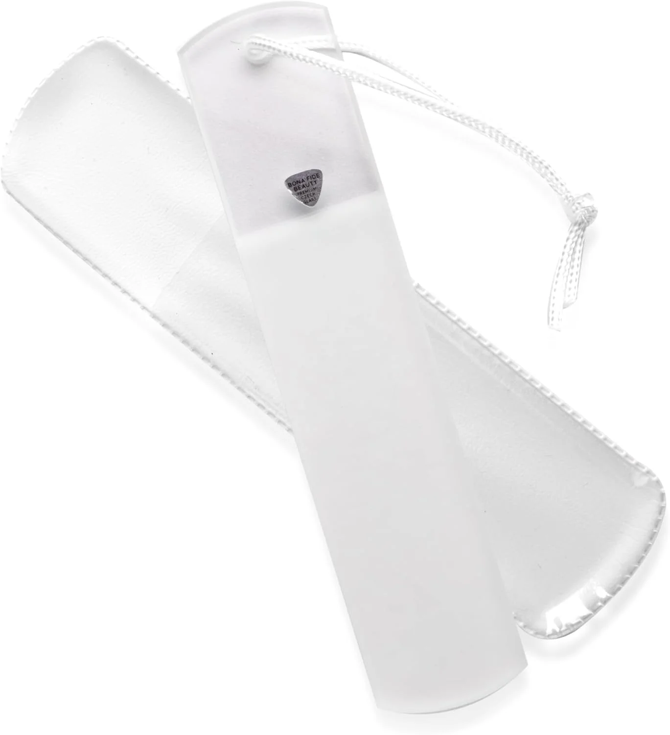 سوهان پدیکور شیشه ای چک Bona Fide Beauty با روکش محافظ، سوهان پای دو طرفه با درجه زبری بالا، اسکرابر پا با بند در رنگ شفاف سوهان پدیکور شیشه ای چک Bona Fide Beauty با روکش محافظ، سوهان پای دو طرفه با درجه زبری بالا، اسکرابر پا با بند در رنگ شفاف