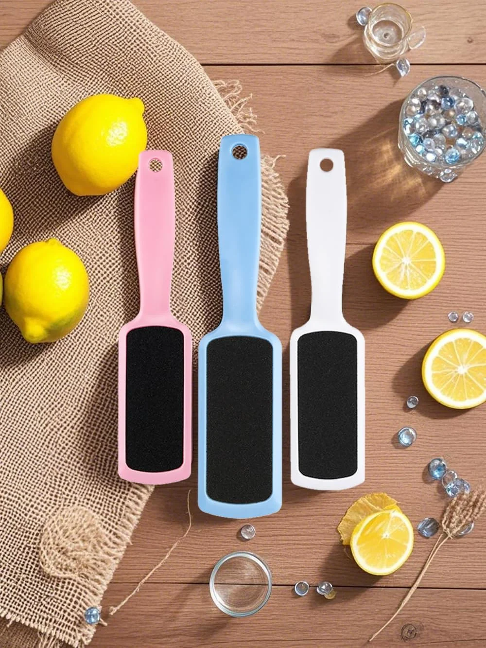 مجموعه ۳ عددی سوهان پدیکور پا، از بین برنده پینه، رنده دو طرفه پا، ۳ رنگ (آبی، صورتی، سفید) مجموعه ۳ عددی سوهان پدیکور پا، از بین برنده پینه، رنده دو طرفه پا، ۳ رنگ (آبی، صورتی، سفید)