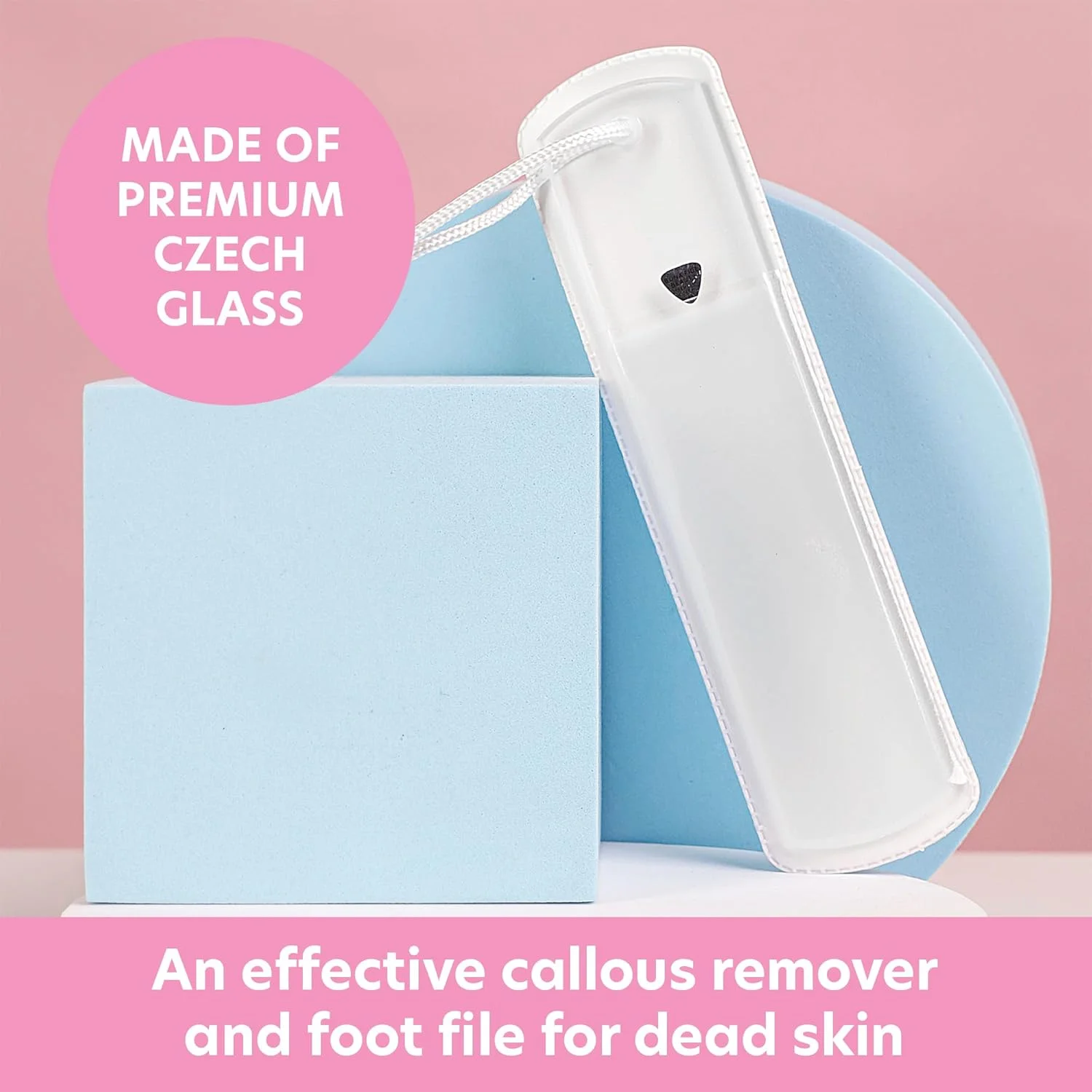 سوهان پدیکور شیشه ای چک Bona Fide Beauty با روکش محافظ، سوهان پای دو طرفه با درجه زبری بالا، اسکرابر پا با بند در رنگ شفاف سوهان پدیکور شیشه ای چک Bona Fide Beauty با روکش محافظ، سوهان پای دو طرفه با درجه زبری بالا، اسکرابر پا با بند در رنگ شفاف