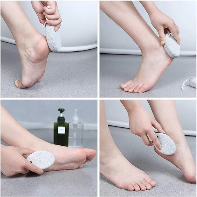 سنگ پا طبیعی لونیمیا (2 عدد)، ابزار پدیکور سنگ لایه بردار پوست سخت برای پا و دست - لایه برداری فایل پا برای از بین بردن پوست مرده و پینه ها (مشکی)