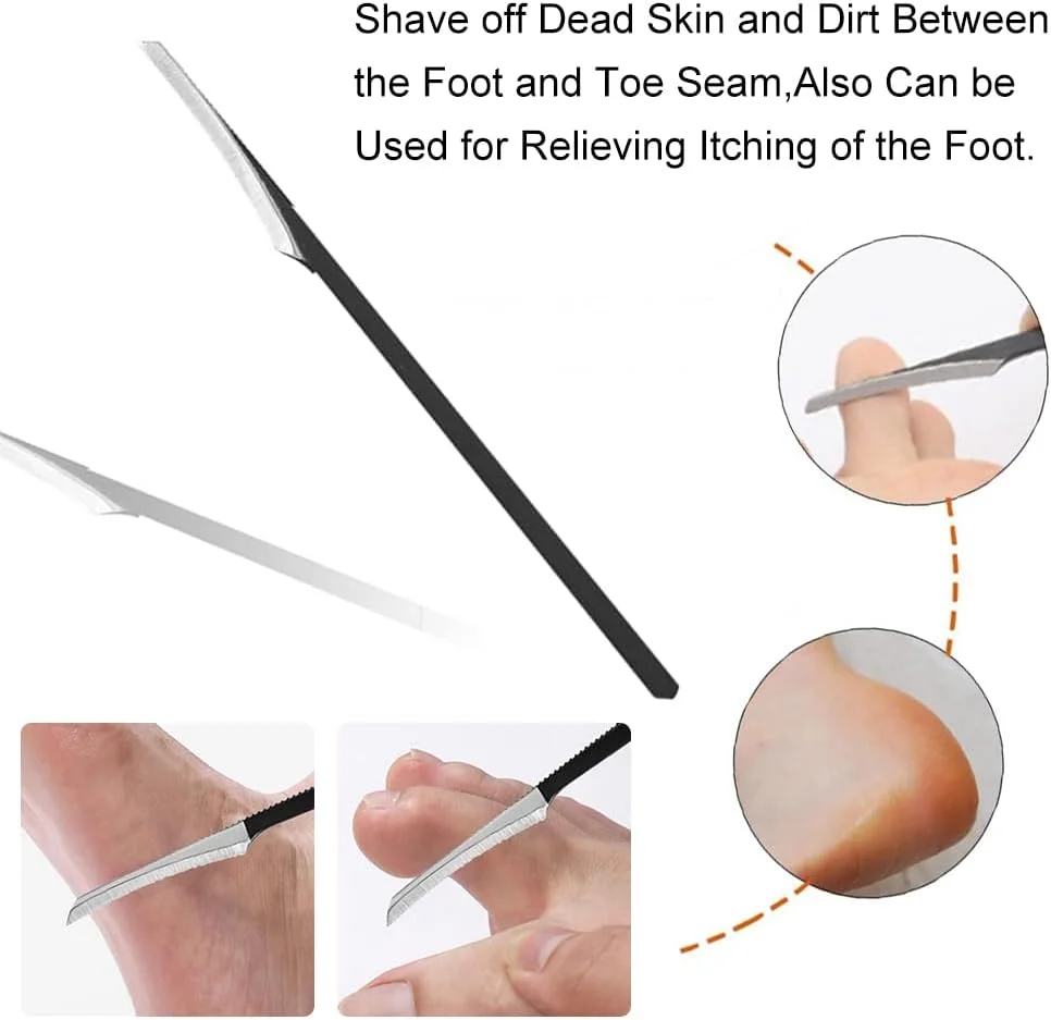چاقوی پدیکور حرفه ای، اسکراپر پا، از بین برنده پینه، استیل ضد زنگ، تیغه، سوهان پا