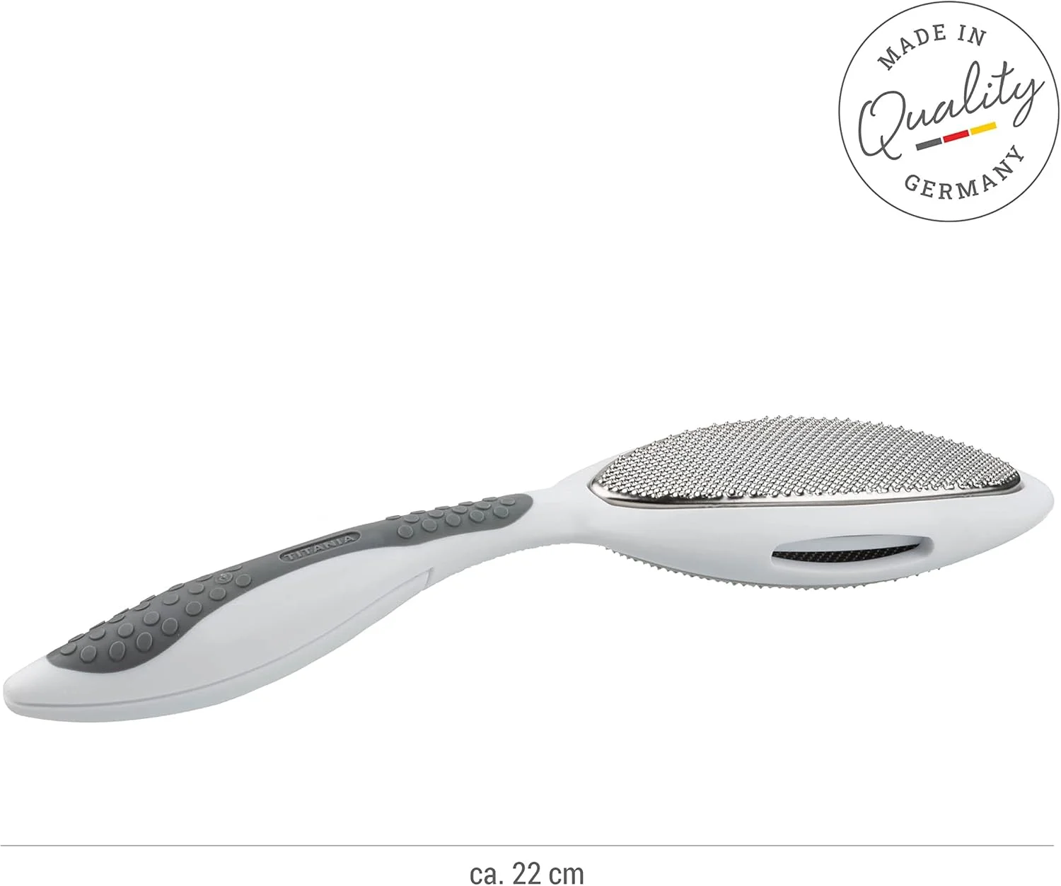 سوهان پا دو طرفه تیتانیا سافت تاچ (زبر و نرم) • سوهان پینه پا با دو طرف زبر و نرم • سوهان دو طرفه پینه • سوهان پا • سوهان مراقبت از پا • ساخت آلمان