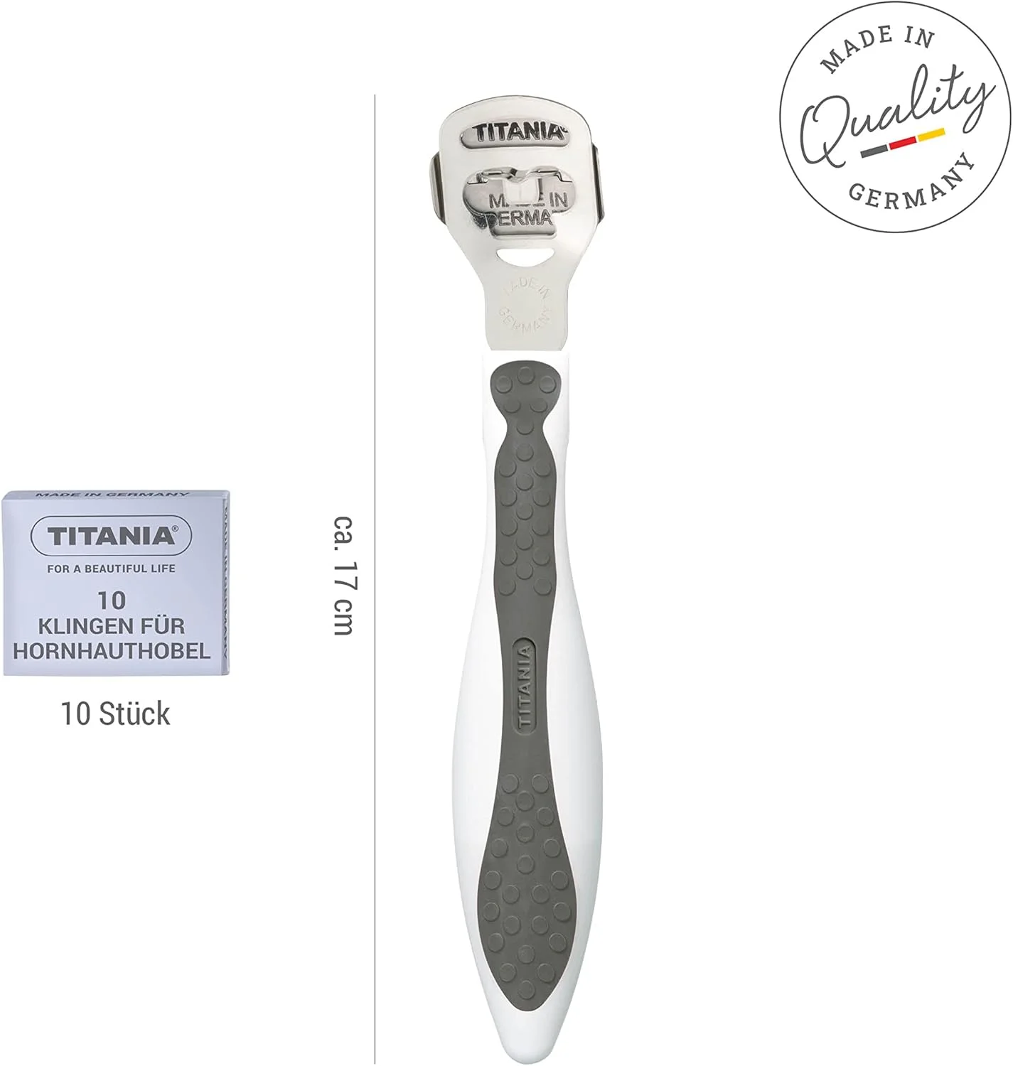 تیغ پینه بر تیتانیا به همراه 10 تیغه یدکی، پینه بر ساخته شده از استیل ضد زنگ، کاتر پینه با کیفیت، ساخت آلمان، تیغ پینه بر