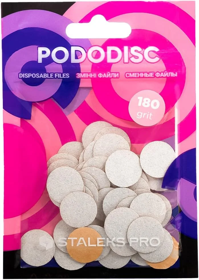سوهان های یکبار مصرف سفید استالکس پرو برای دیسک پدیکور PODODISC S Expert – درجه زبری 180 – 50 عدد – برای پوست نسبتا زبر – مراقبت از پا به صورت یکبار مصرف