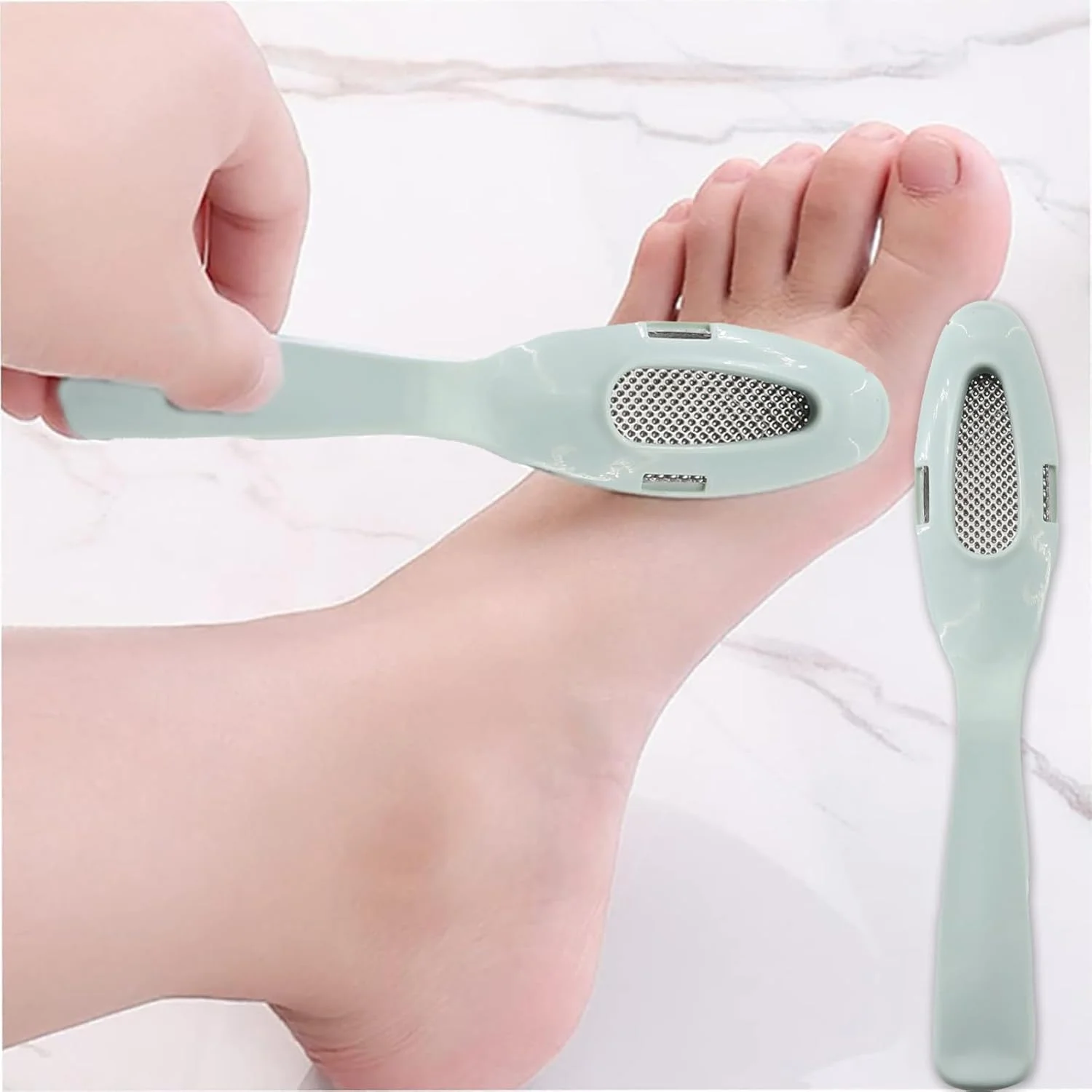 سوهان پا برای داشتن پاهایی صاف، از بین برنده پینه دو طرفه برای پوست مرده و پوست سخت، ایده آل برای مراقبت از پا و پدیکور، سبز نوردیک