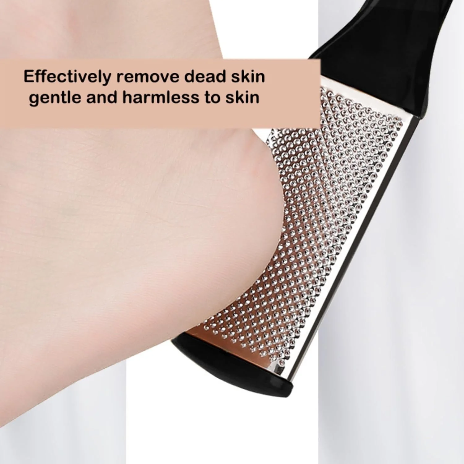 ست سوهان پا، برس و سوهان پاشنه دو طرفه، ابزار پدیکور، از بین برنده پینه، استیل ضد زنگ برای پوست مرده - بسته 15 عددی - مشکی - جعبه دار