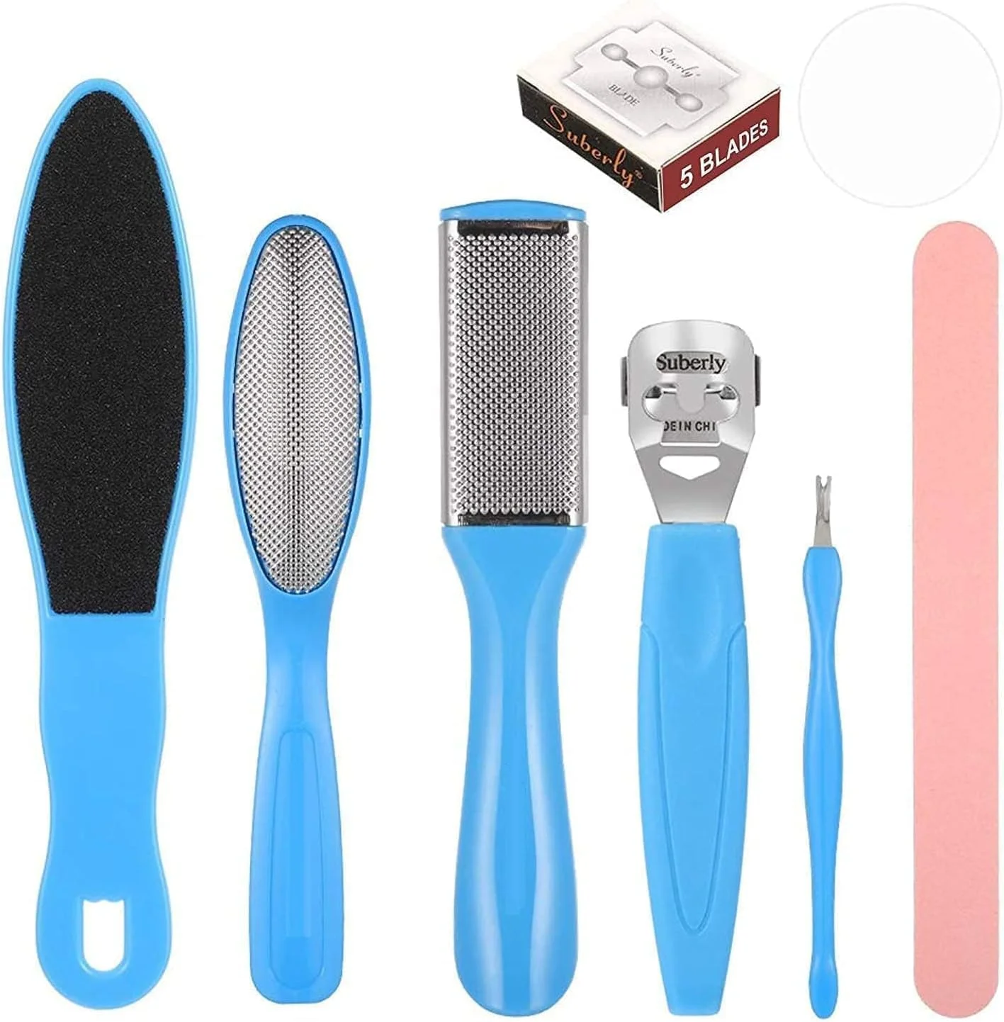 ست ابزار سوهان پا 8 در 1 حرفه ای، ست ابزار پدیکور، سوهان پا و از بین برنده پینه، اسکرابر پا برای پوست مرده، خراشنده پا، سوهان پا، چنگال، سوهان برای ترمیم ناخن ست ابزار سوهان پا 8 در 1 حرفه ای، ست ابزار پدیکور، سوهان پا و از بین برنده پینه، اسکرابر پا برای پوست مرده، خراشنده پا، سوهان پا، چنگال، سوهان برای ترمیم ناخن